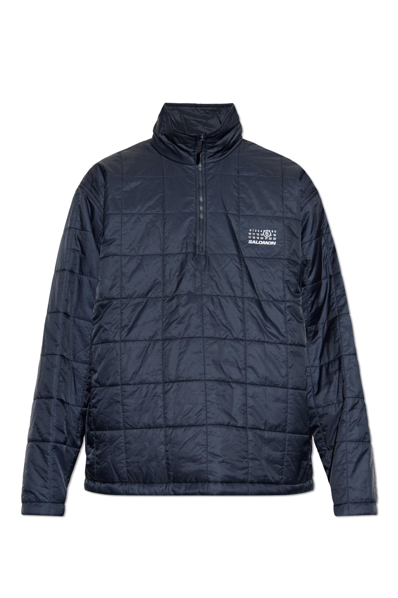 Mm6 Maison Margiela Salomon Collaboration High Collar Quilted Jacket In Blue