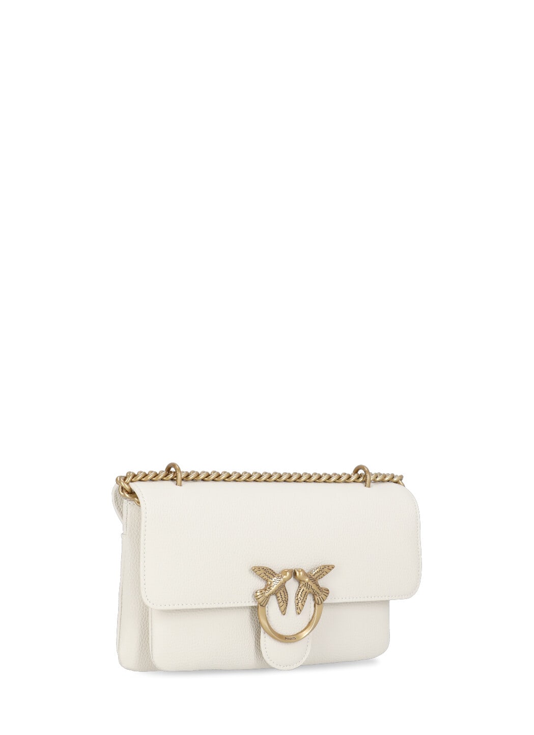 Shop Pinko Love One Soft Mini Bag In Ivory