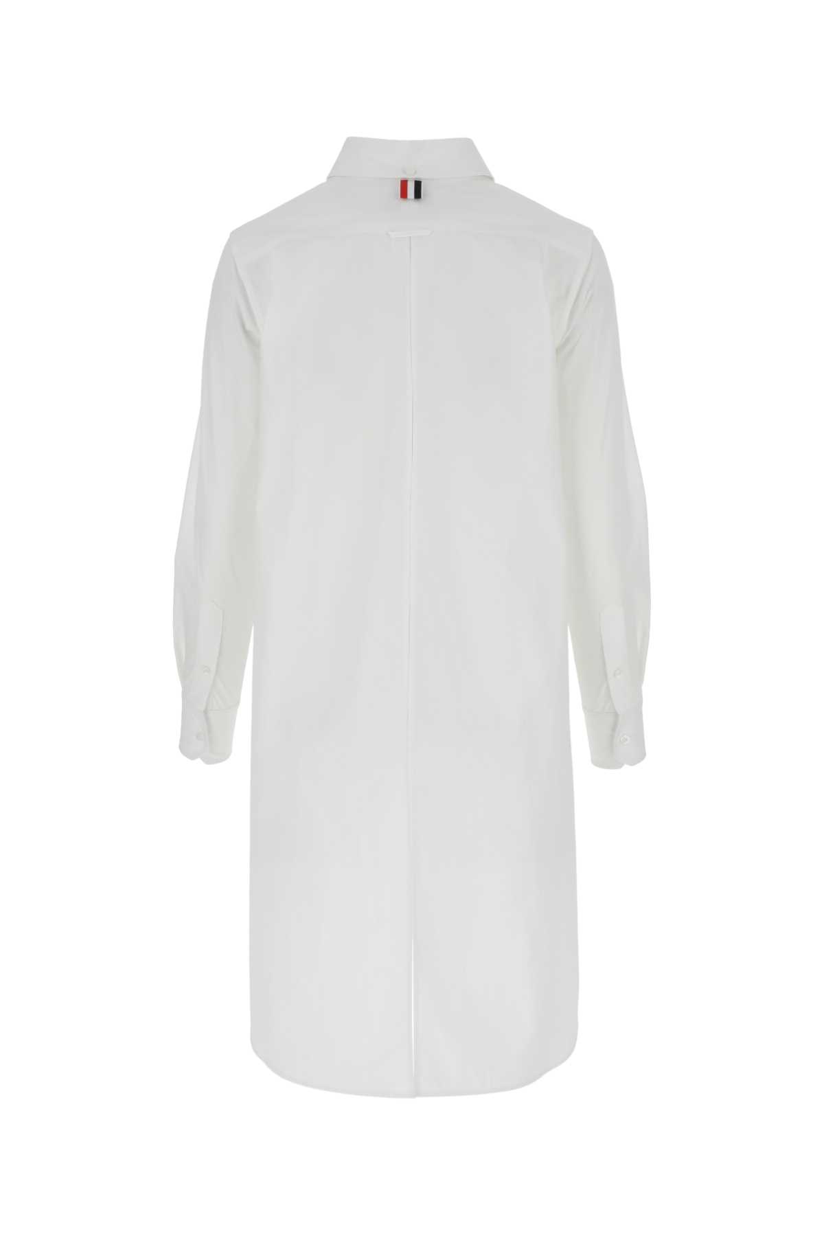 Shop Thom Browne White Poplin Oversize Shirt In 100