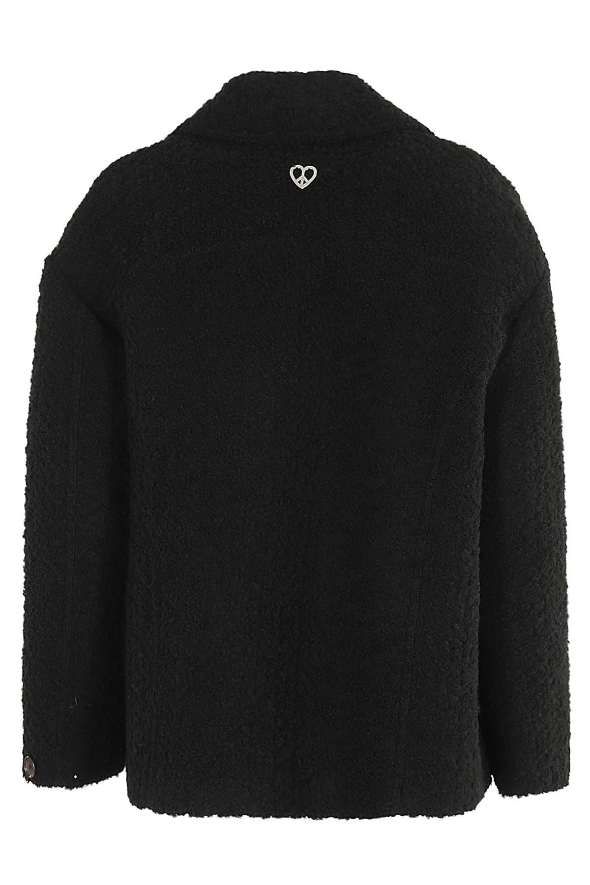 Shop M05ch1n0 Jeans Cappotto Boucle In Nero