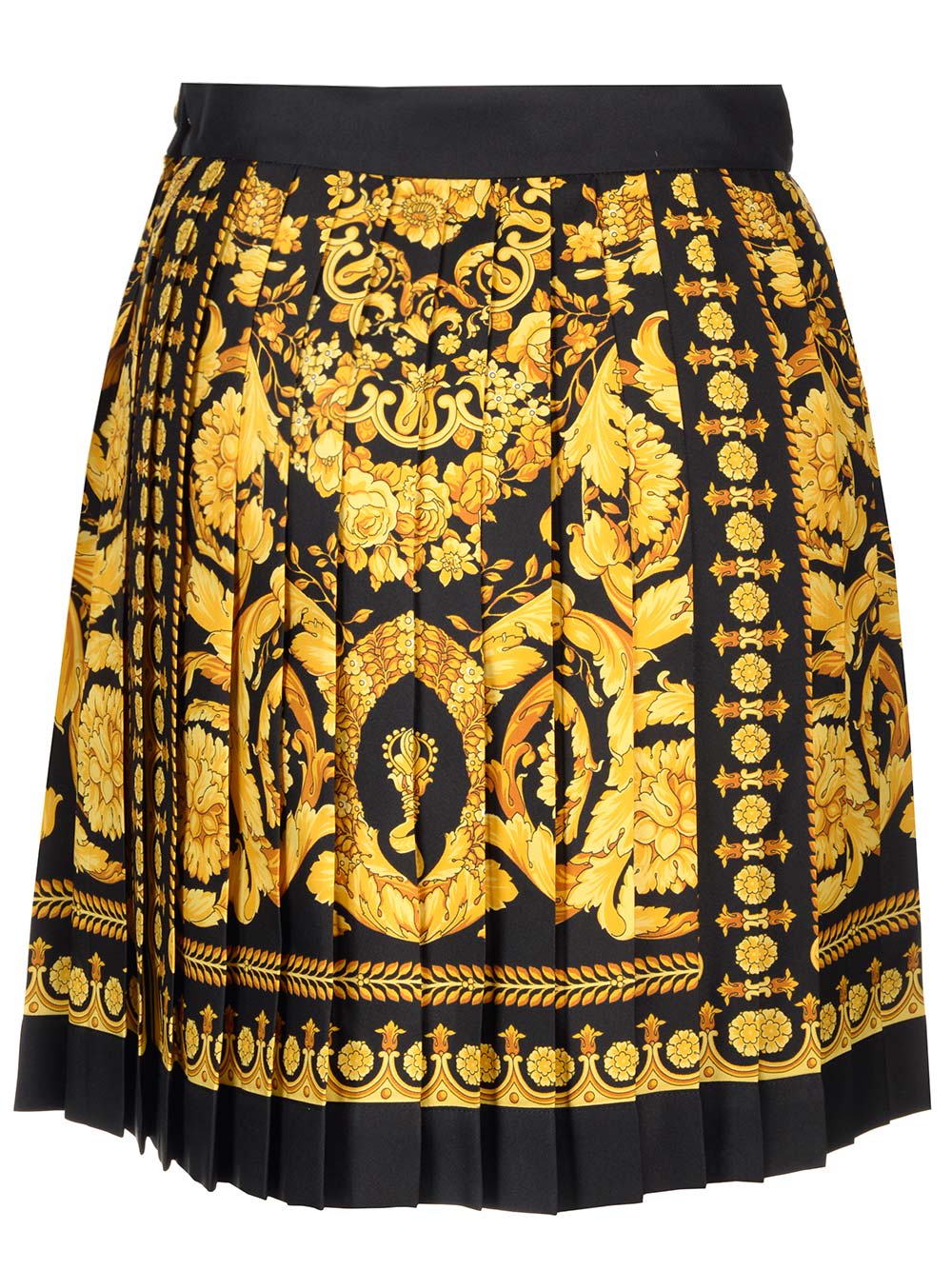 Shop Versace Barocco Print Miniskirt In Nero