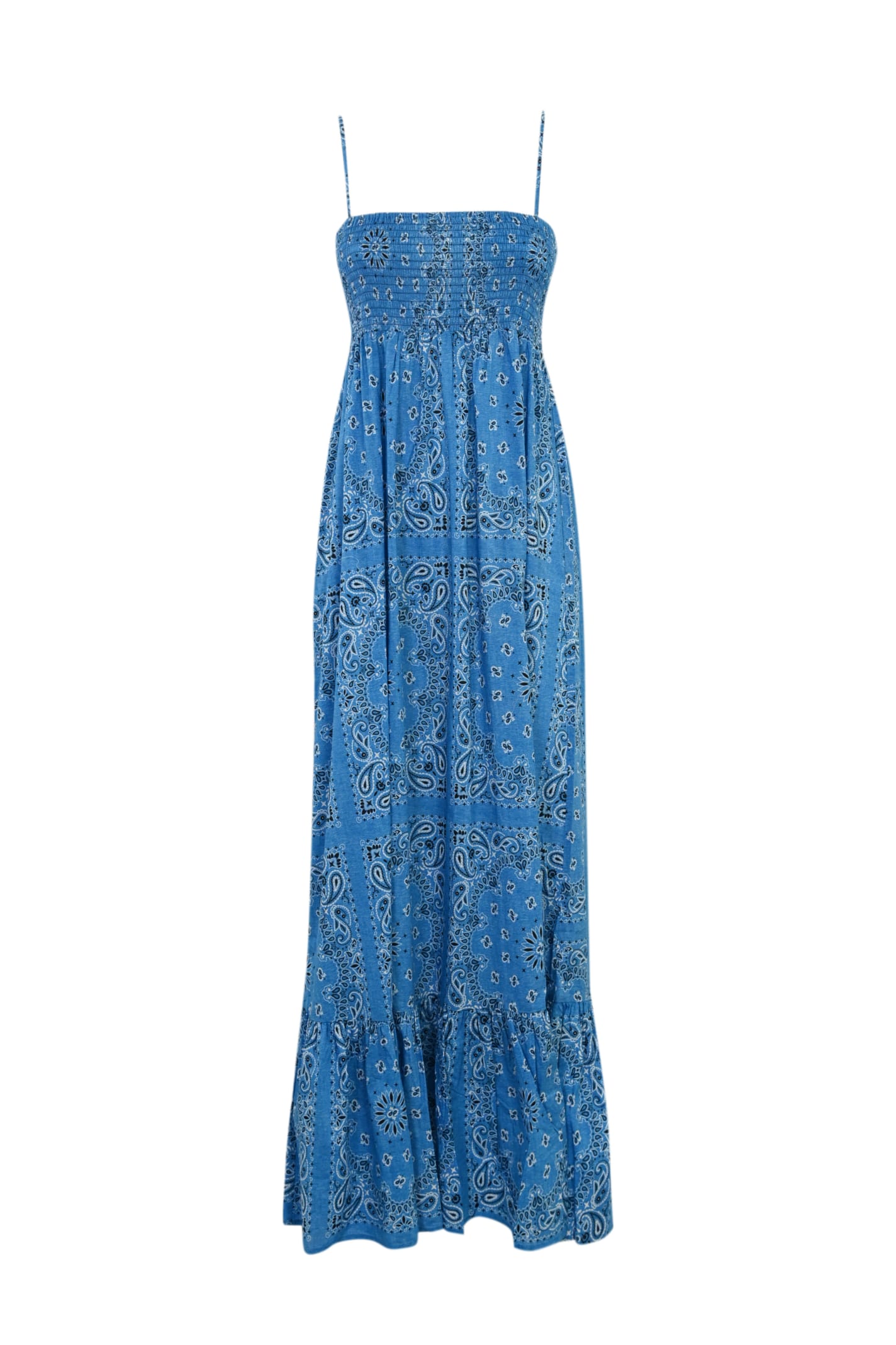 Shop Mc2 Saint Barth Jemma Bandana Dress In Cotton In Blu