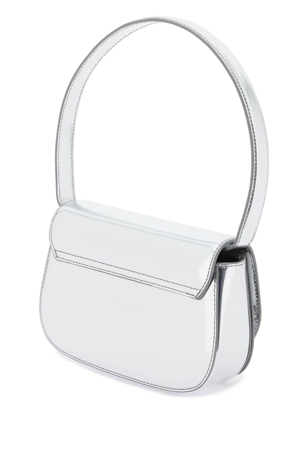 Diesel 1dr Leather Shoulder Bag In Silver