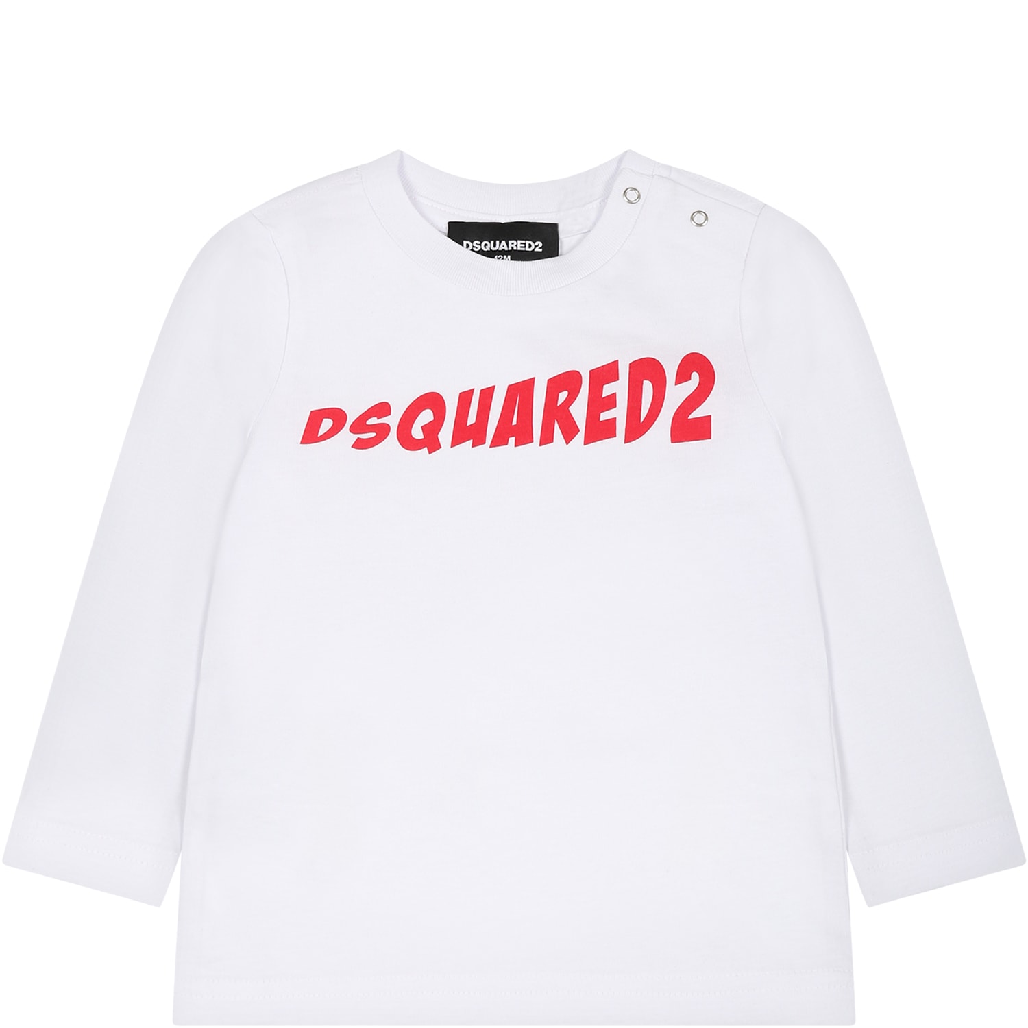 Dsquared2 White T-shirti For Baby Boy With Logo