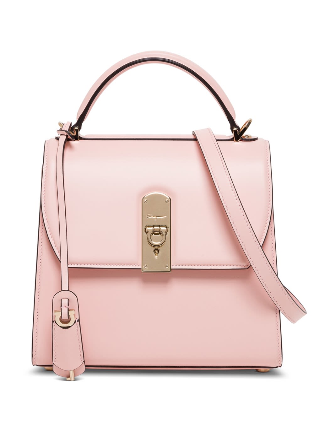 Click to view more detailed imagery on our partner's website Salvatore Ferragamo Boxyz Handbag In Pink Leather