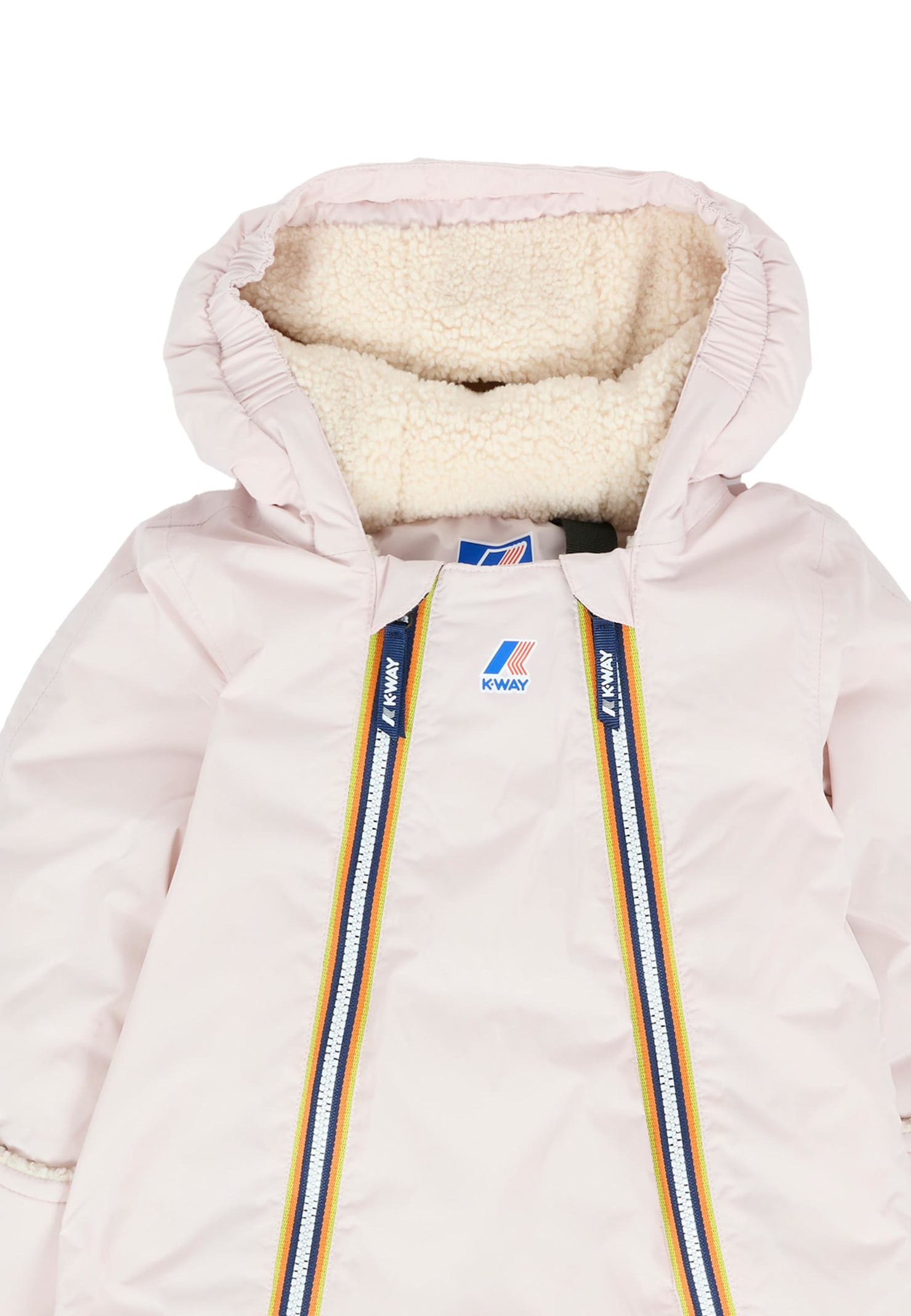 K-way White Down Jacket For Babykids With Logo In White