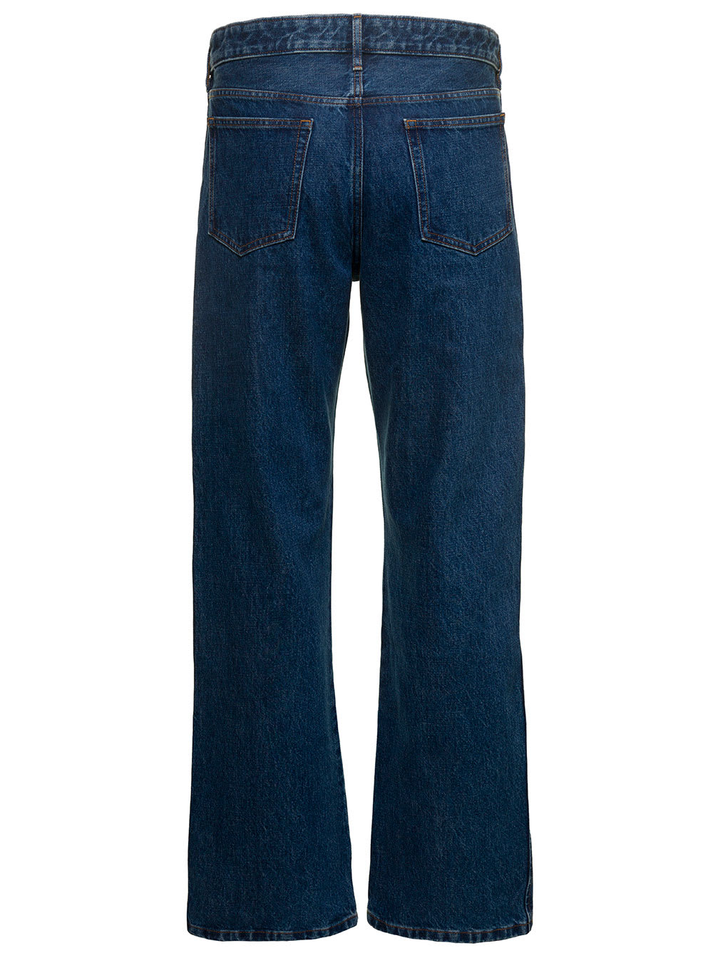 Shop Apc Ayrton Blue Five-pocket Straight Jeans With D Ring In Cotton Denim Man