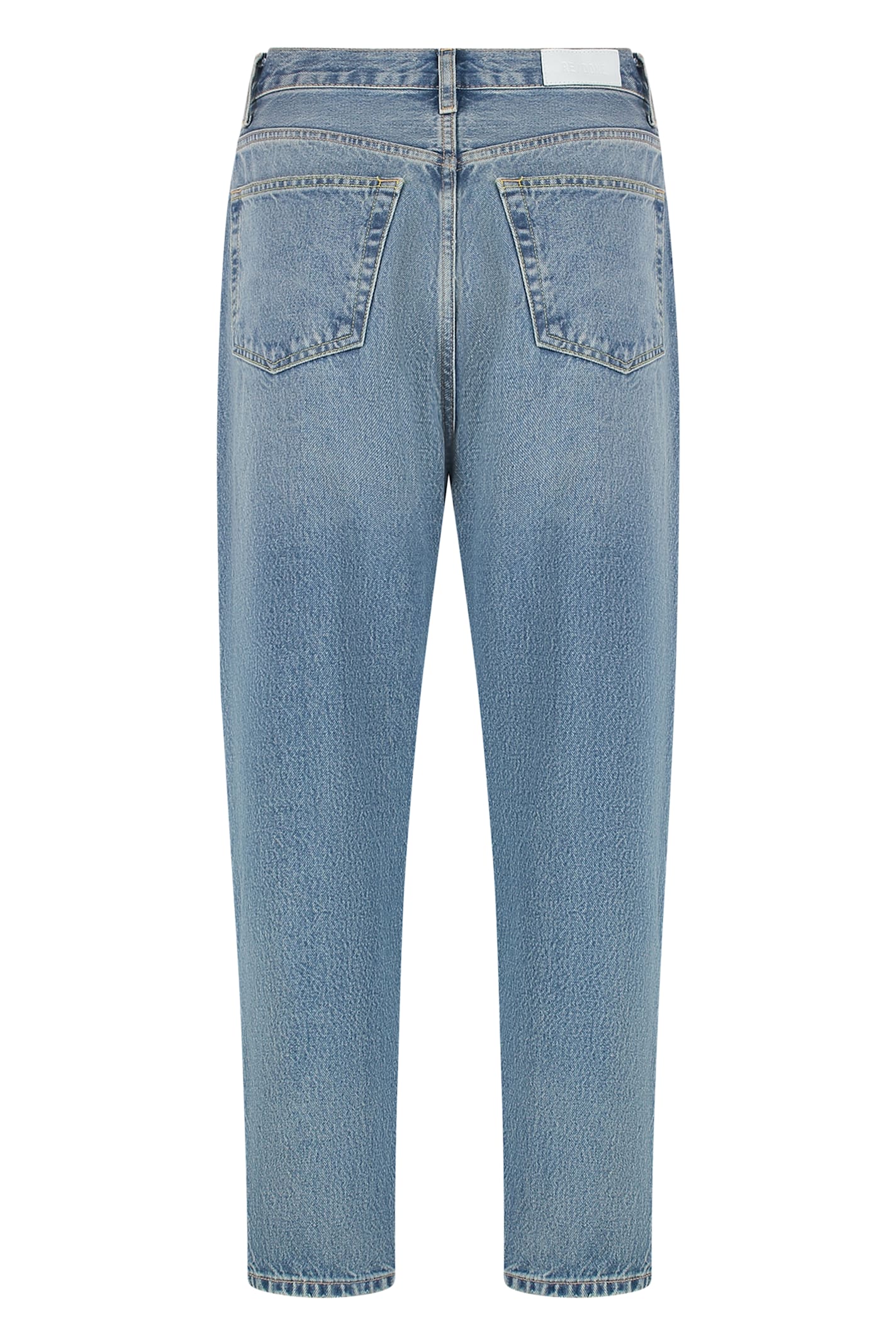 Re/done Organic Cotton Faded Wash Boyfriend Jeans In Blue