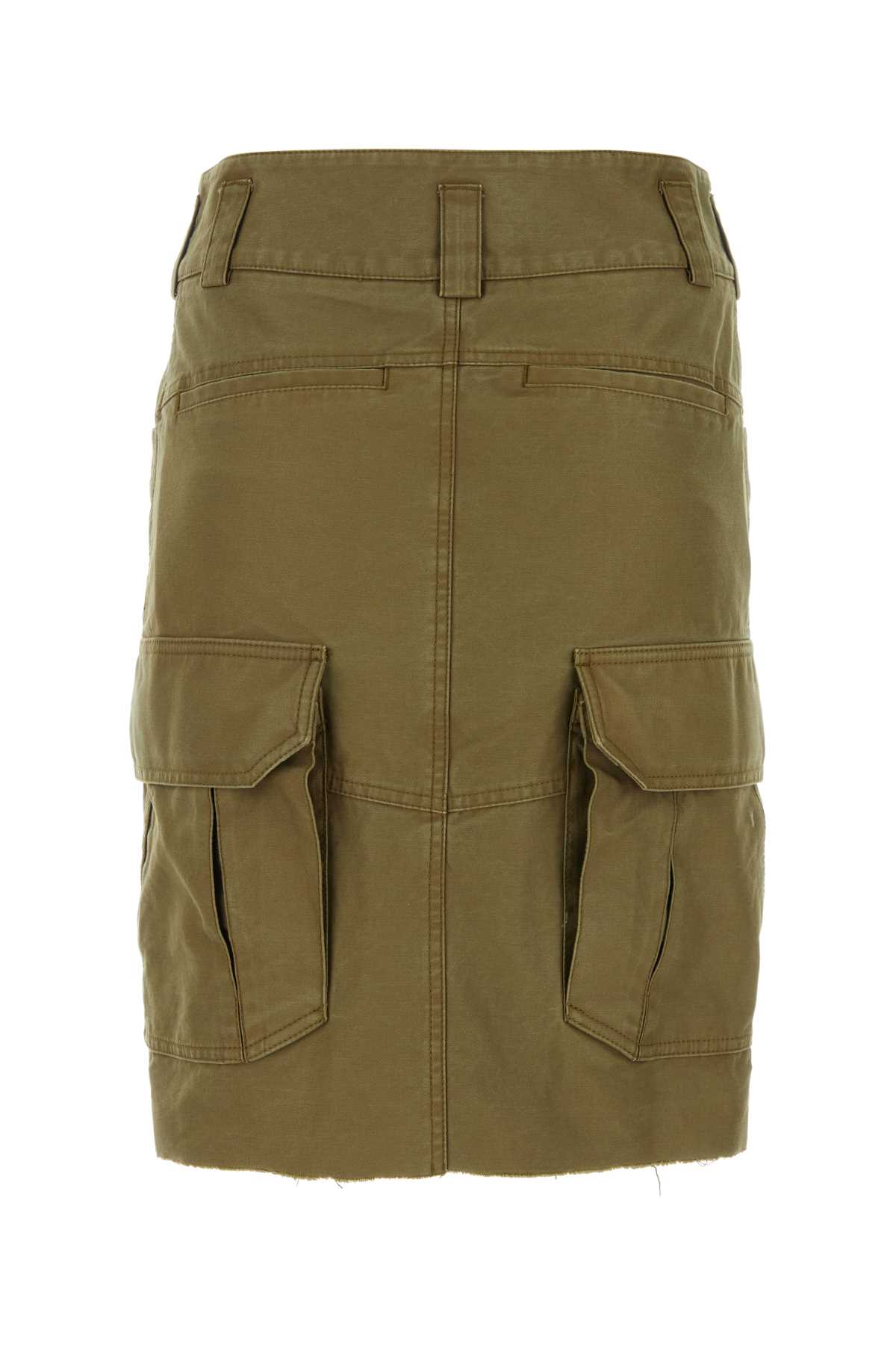 Shop Givenchy Army Green Cotton Skirt In Khaki