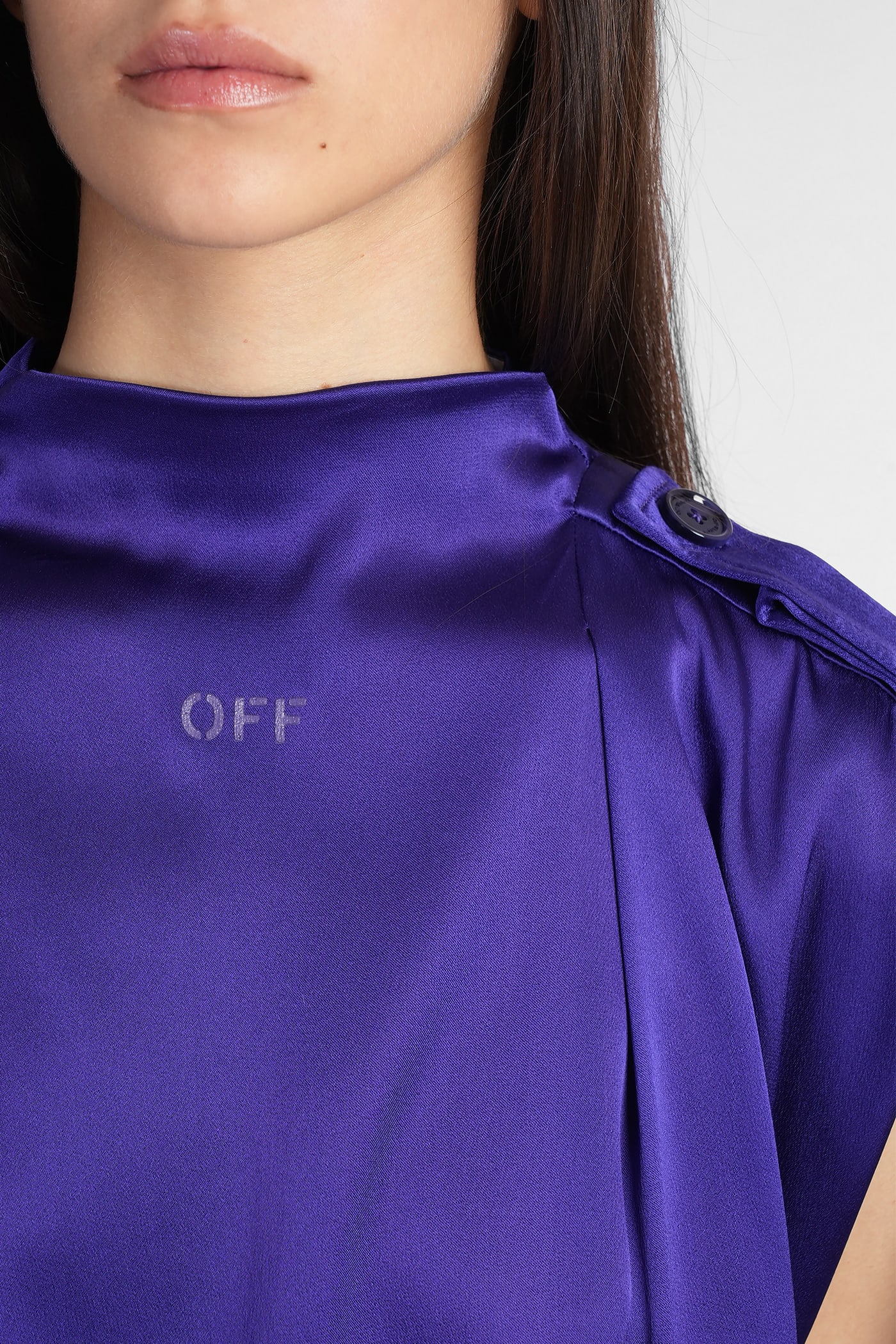 Off-white Dress In Viola Acetate In Viola