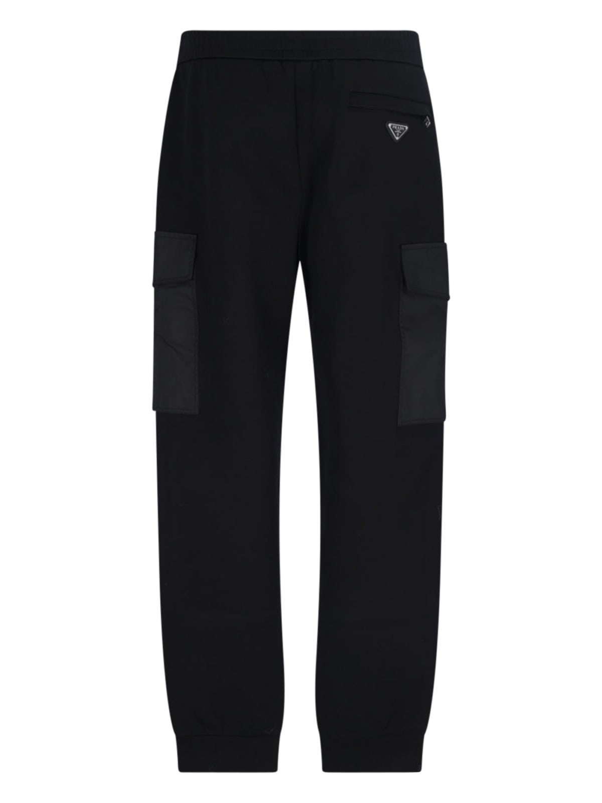 Prada Straight Trousers With Back And Cargo Pockets In Black
