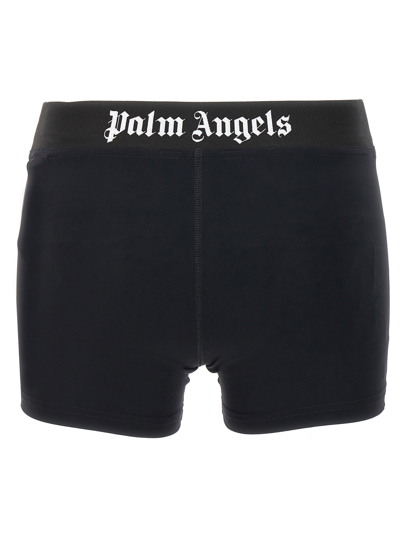 Shop Palm Angels Sport Shorts In White/black