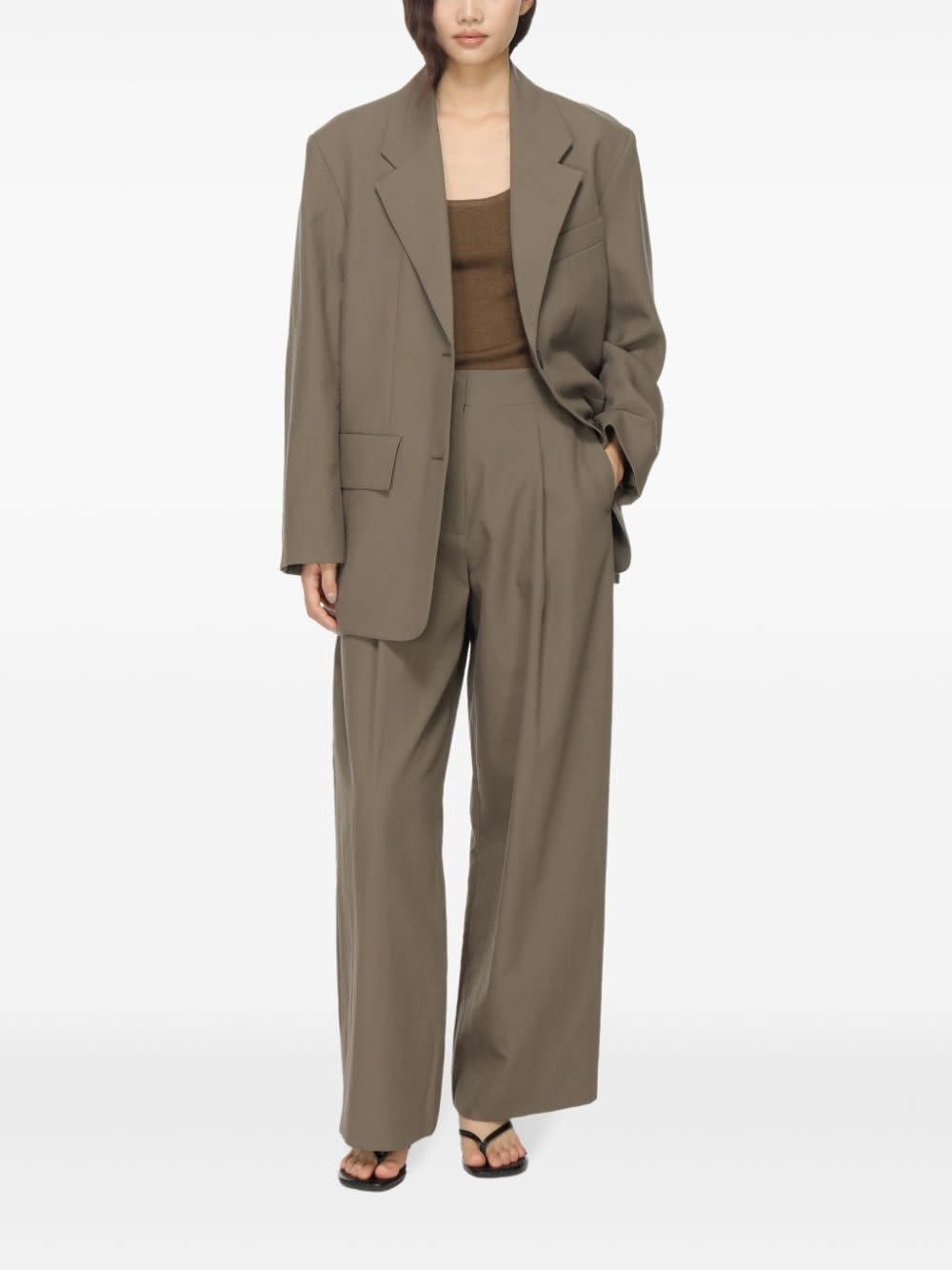 Studio Nicholson Wool Single-breasted Blazer Jacket In Neutral