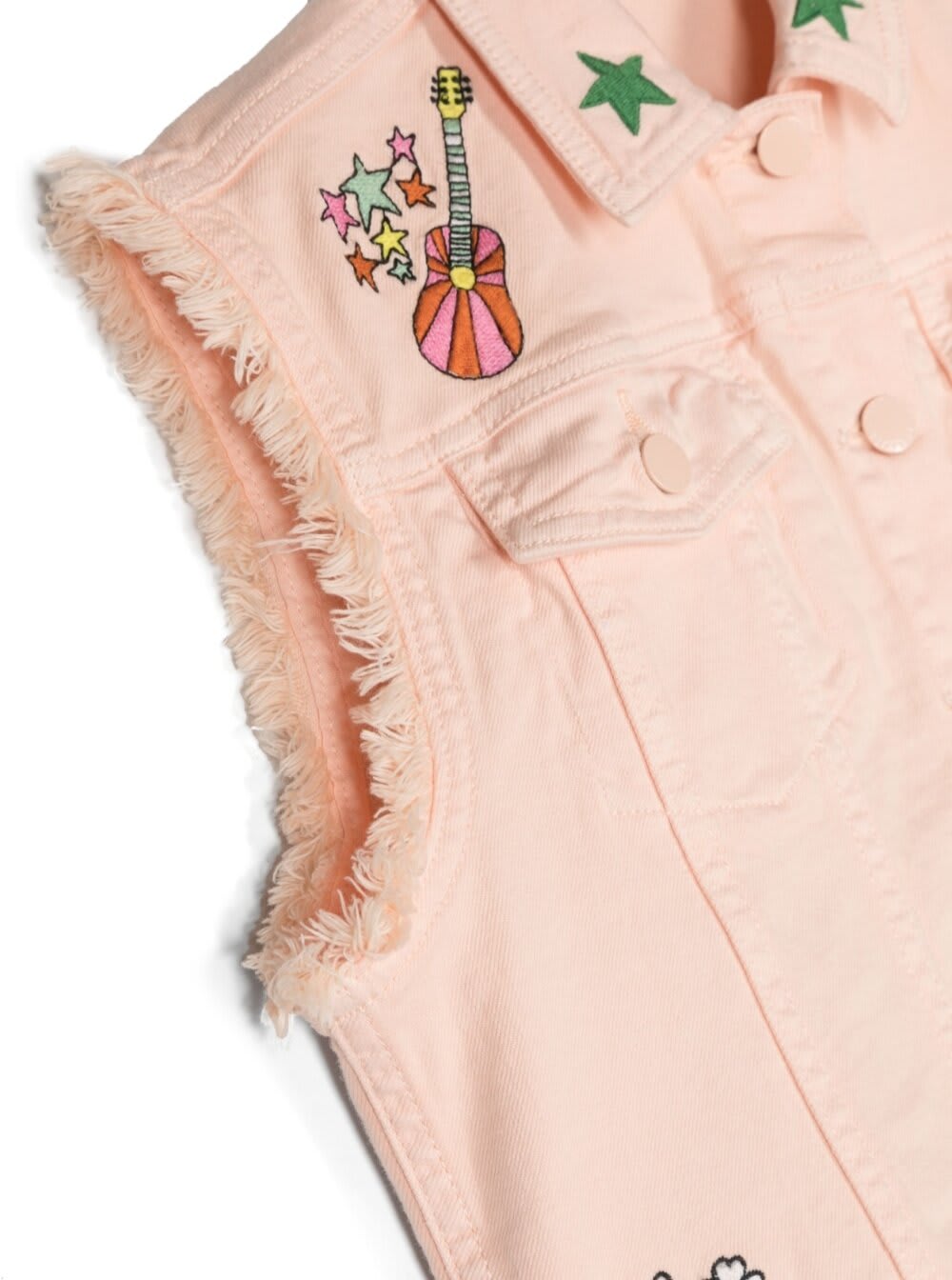 Shop Stella Mccartney Pink Vest With Graphic Print In Stretch Cotton Girl