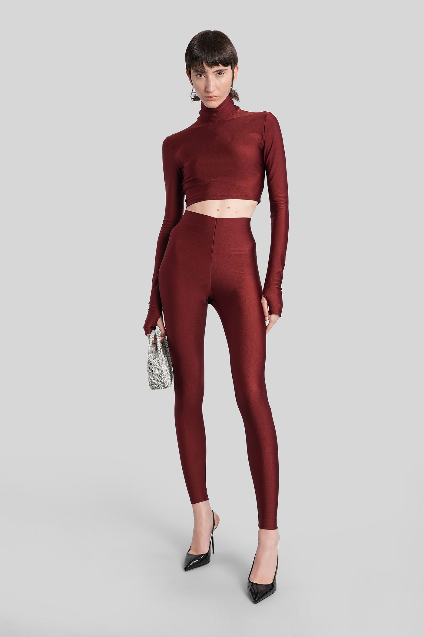 The Andamane Holly 80 S Leggings In Bordeaux Polyamide In Burgundy
