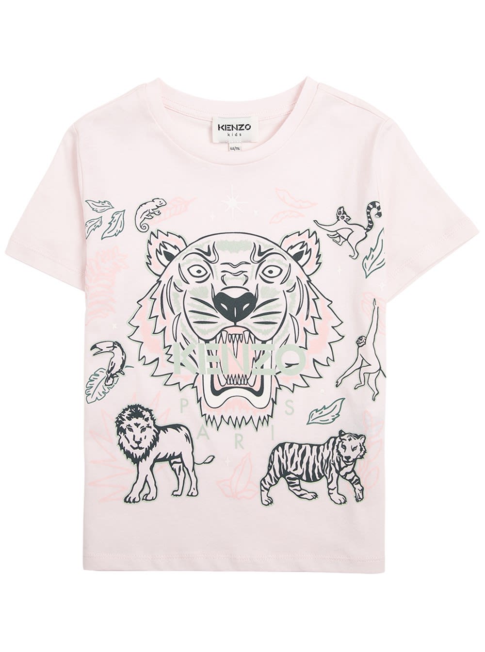 Kenzo Kids Pink Cotton T-shirt With Logo