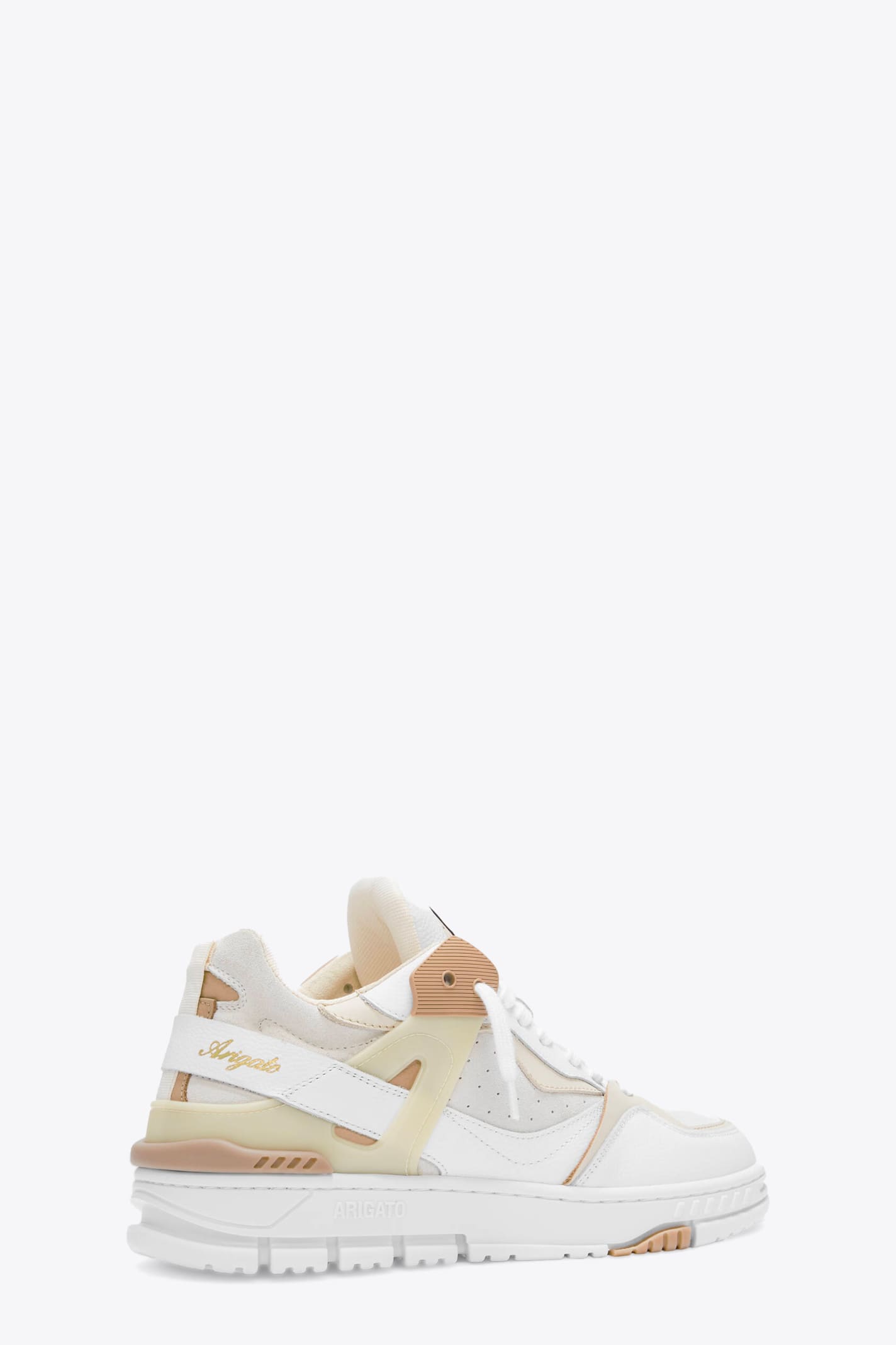 Shop Axel Arigato Astro Sneaker White And Beige Leather 90s Style Low Sneaker - Astro Sneaker In Bianco/beige