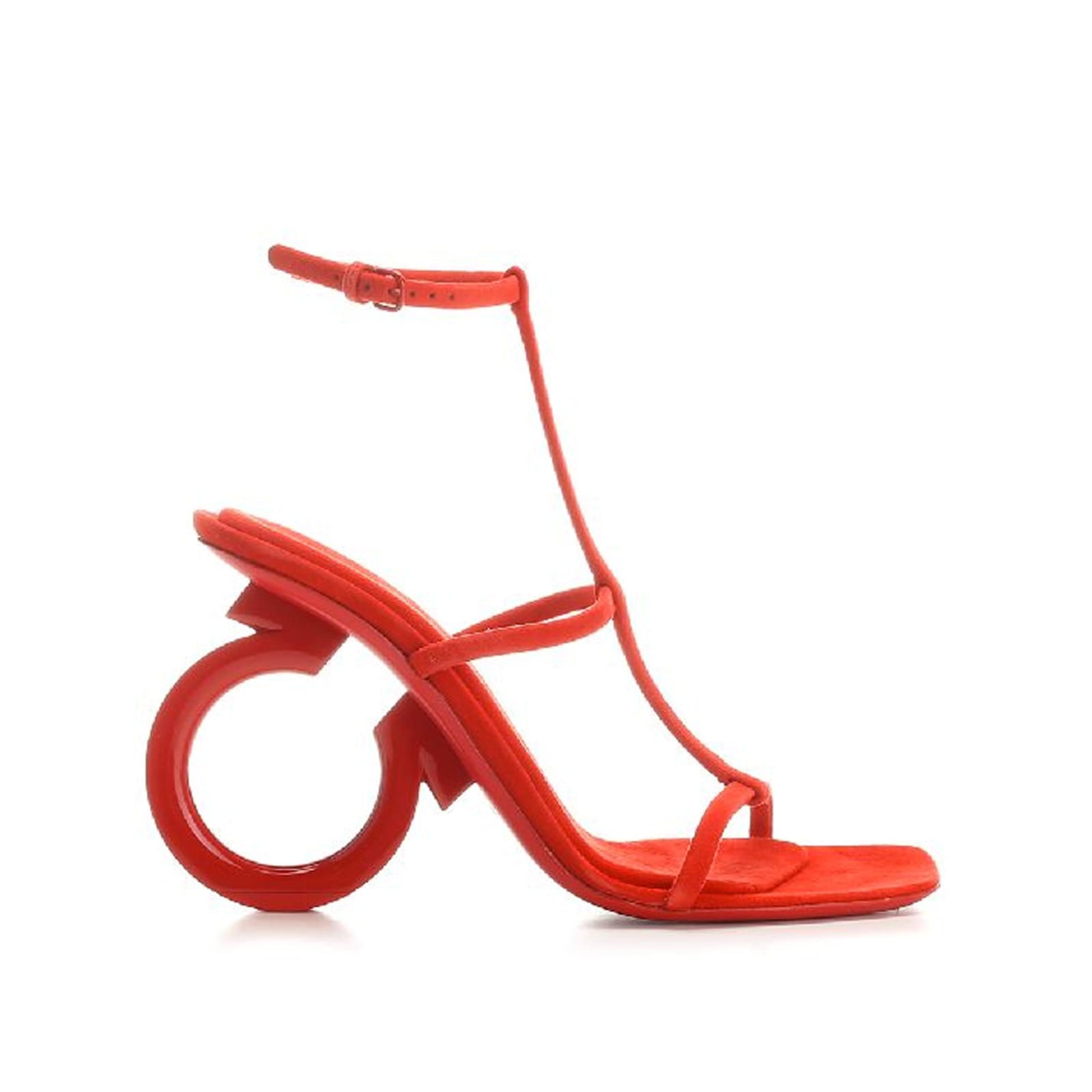 Shop Ferragamo Elina Leather Sandals In Red
