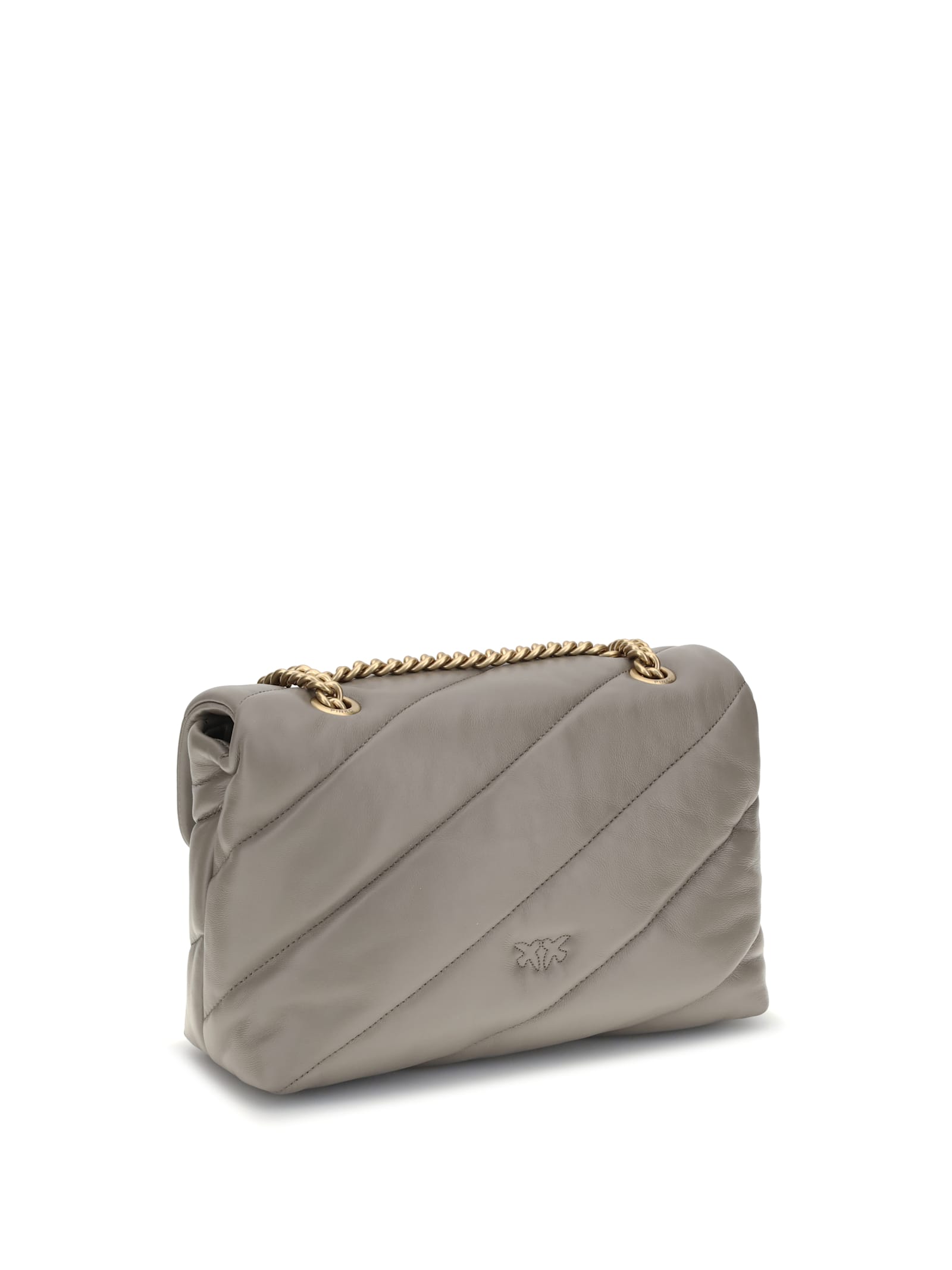 Pinko Love Classic Shoulder Bag In Gray