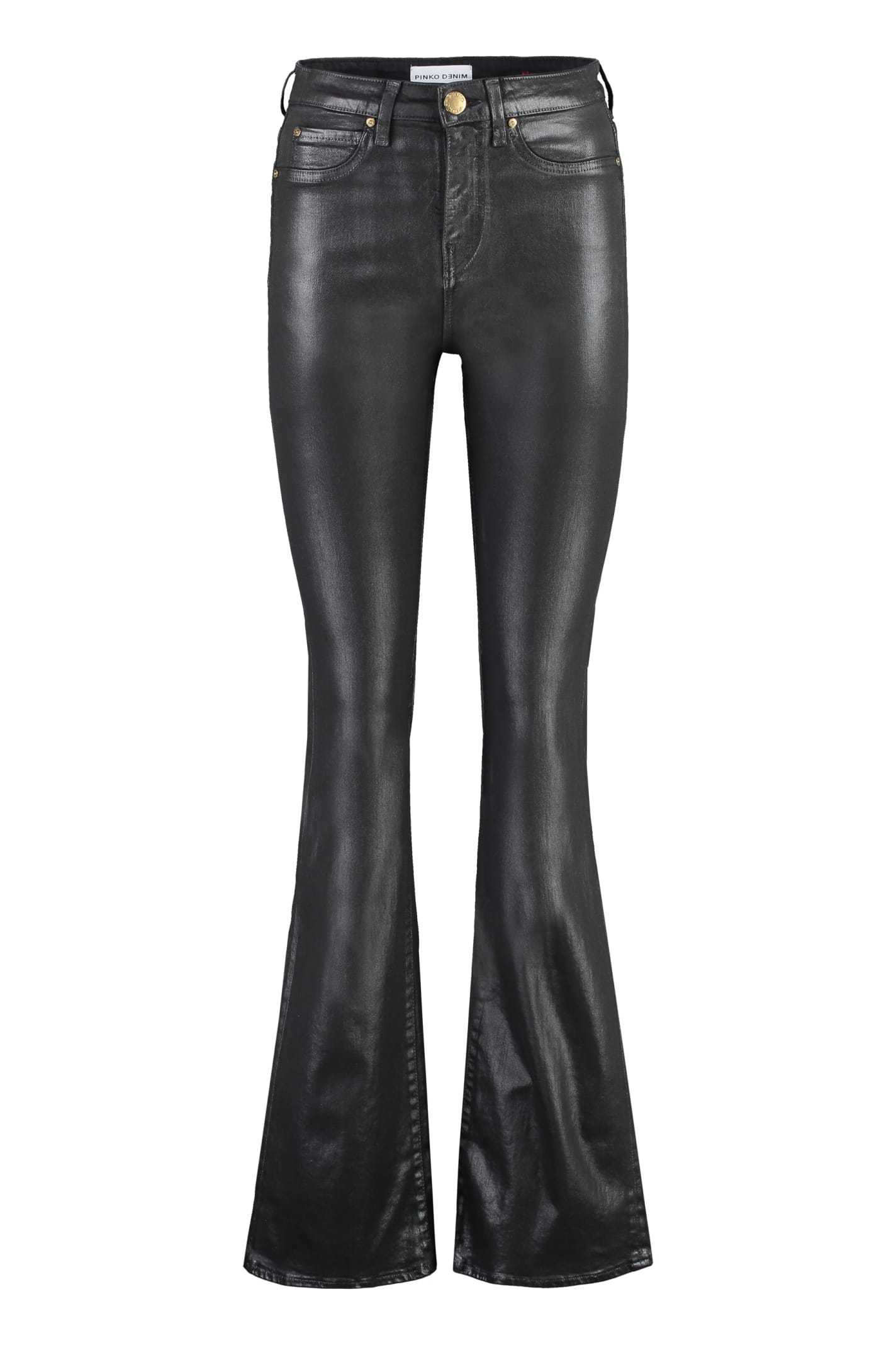 Shop Pinko Flora Vegan Leather Trousers In Black
