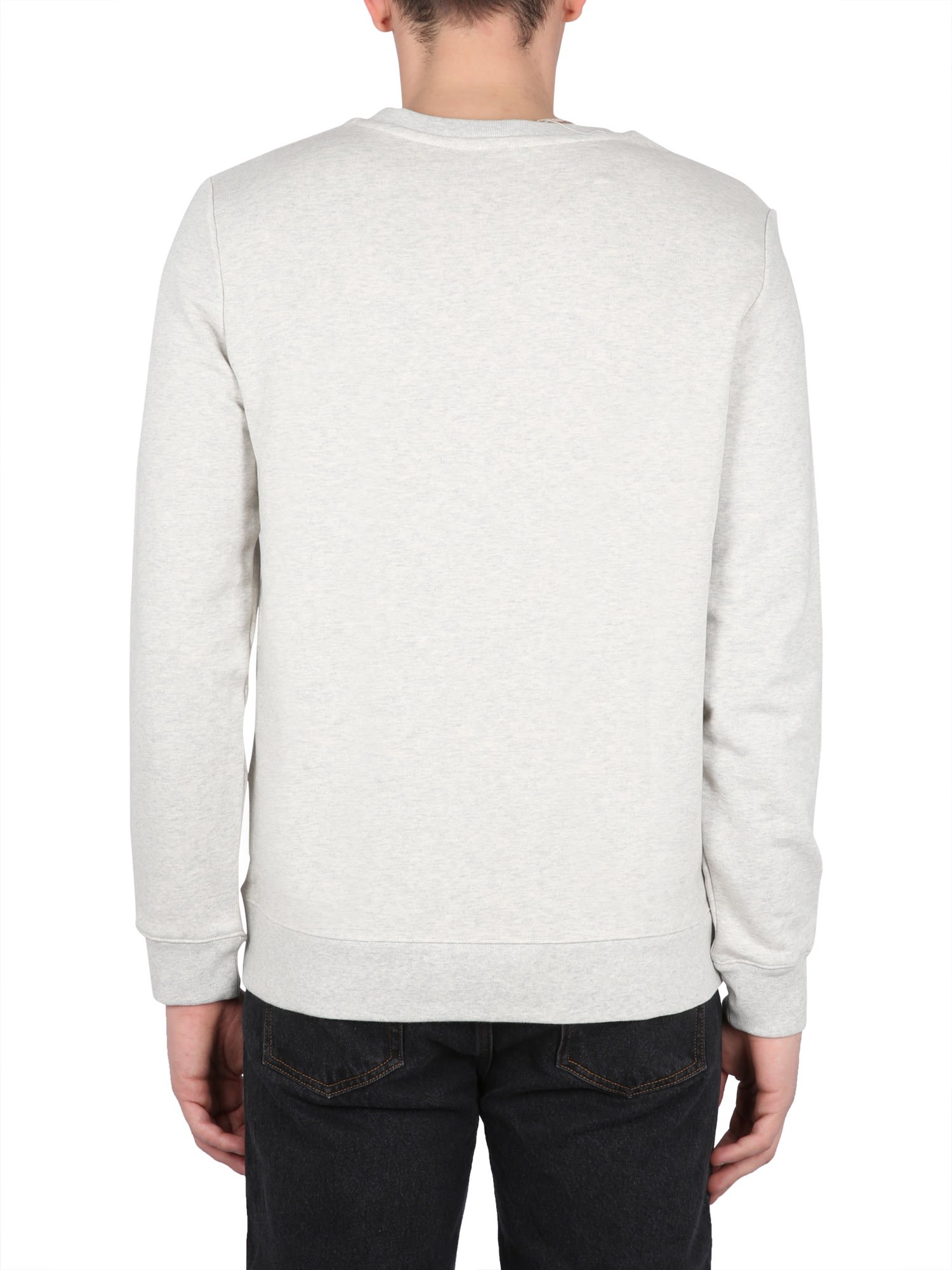 Apc A.p.c. Sweatshirt With V.p.c Logo In Tav Ecru Chine Orange