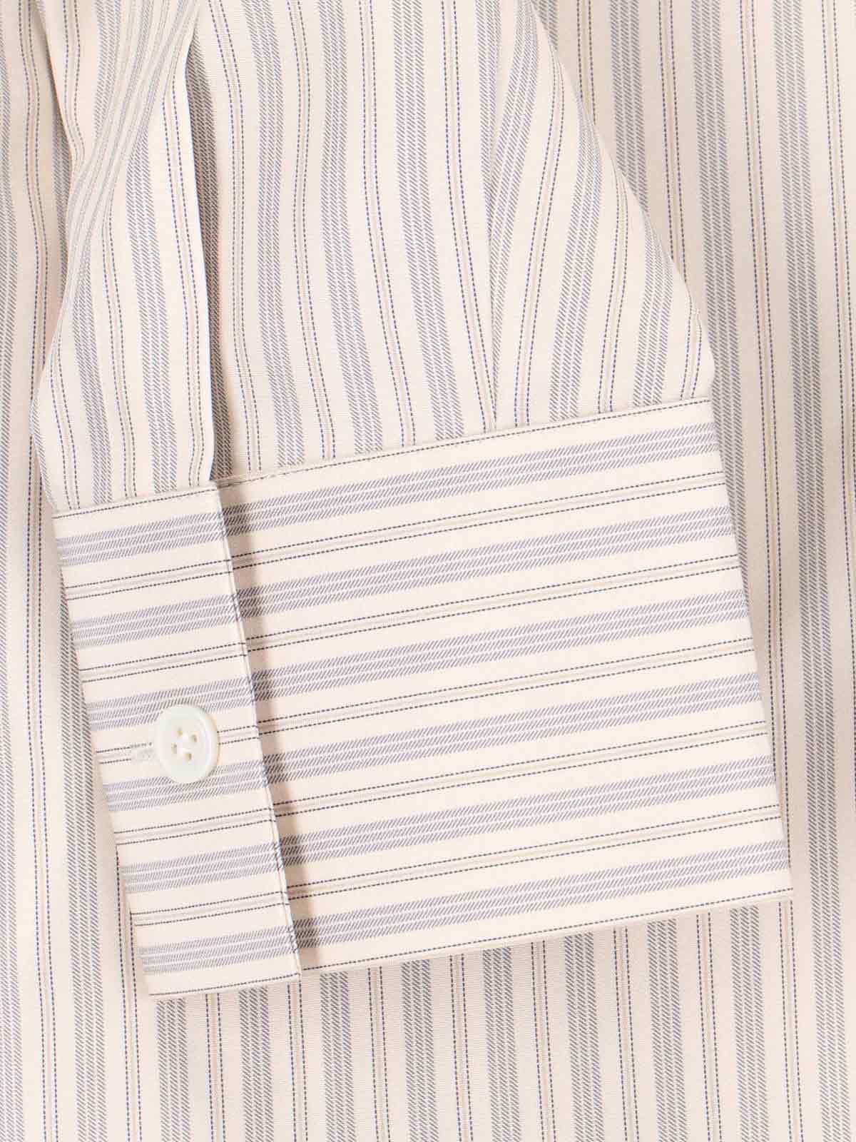 Rohe Róhe Classic Button-up Silk Shirt With Vertical Stripes In White