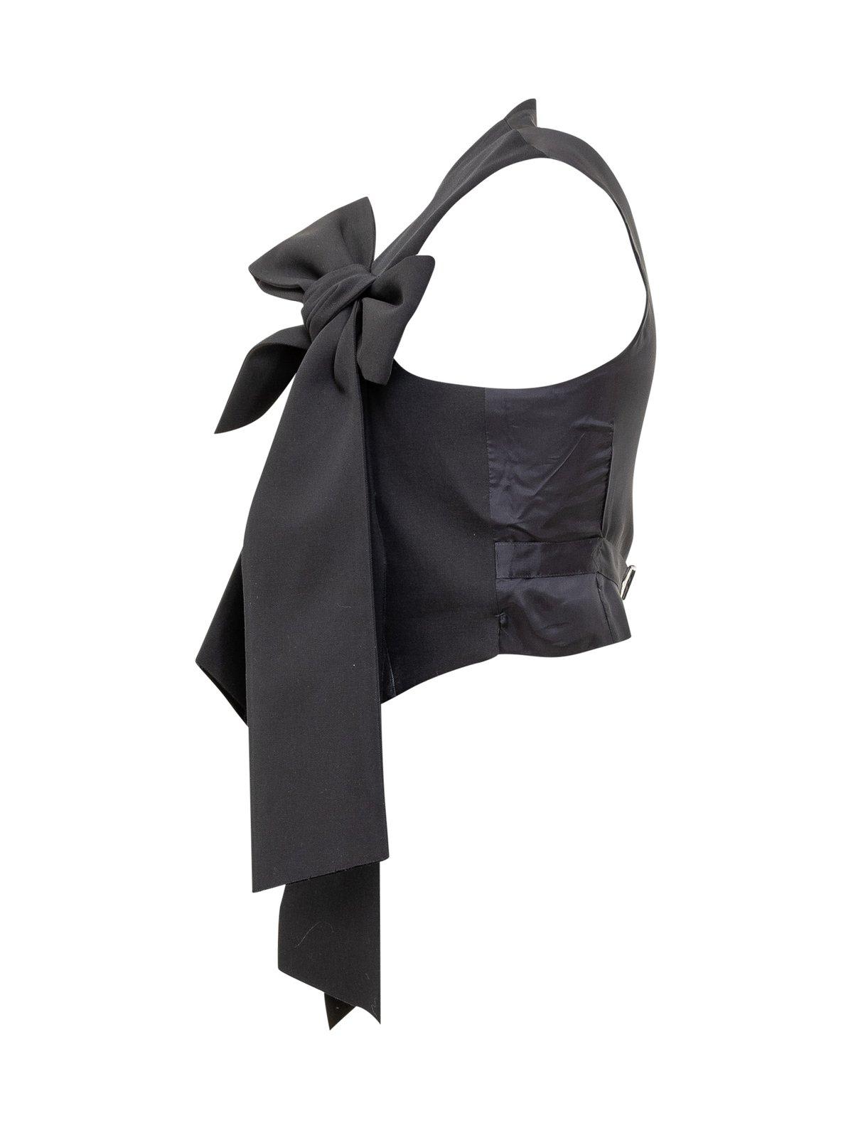 Shop Ambush Ribbon Bow Detailed Vest In Navy