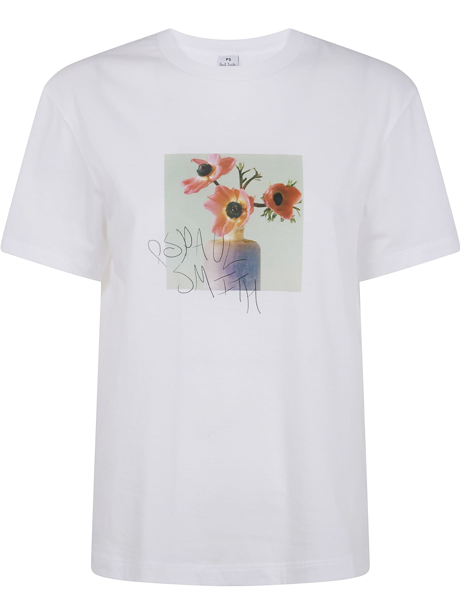 Ps By Paul Smith Ps Paul Smith Floral Printed Crewneck T In White