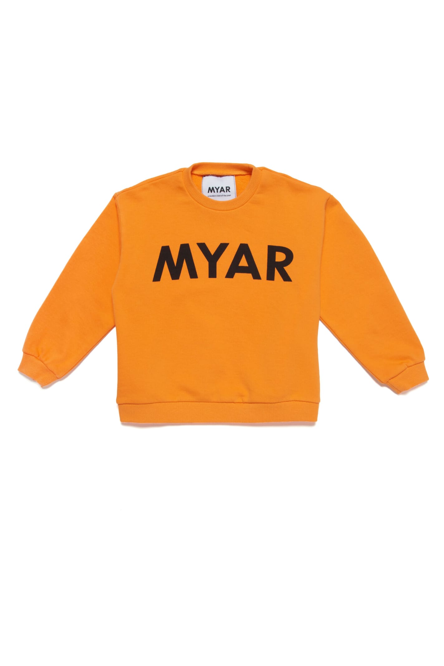 MYAR Mys2u Sweat-shirt Myar Crew-neck Sweatshirt In Deadstock Orange Fabric With Logo On The Front