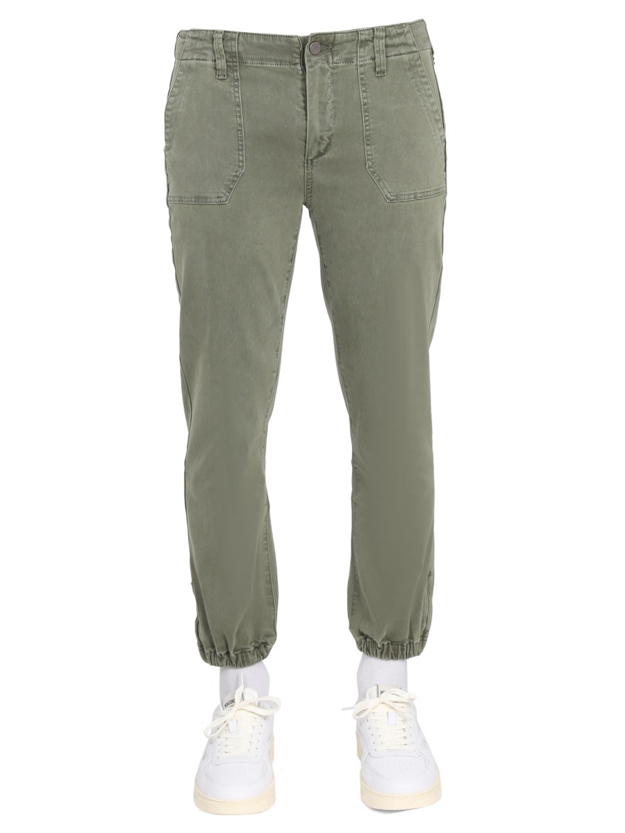 Shop Paige Pants With Logo Patch In Green