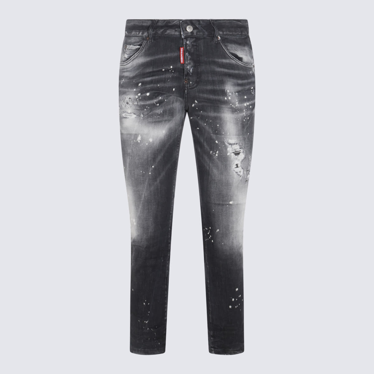 Shop Dsquared2 Black Cotton Denim Jeans