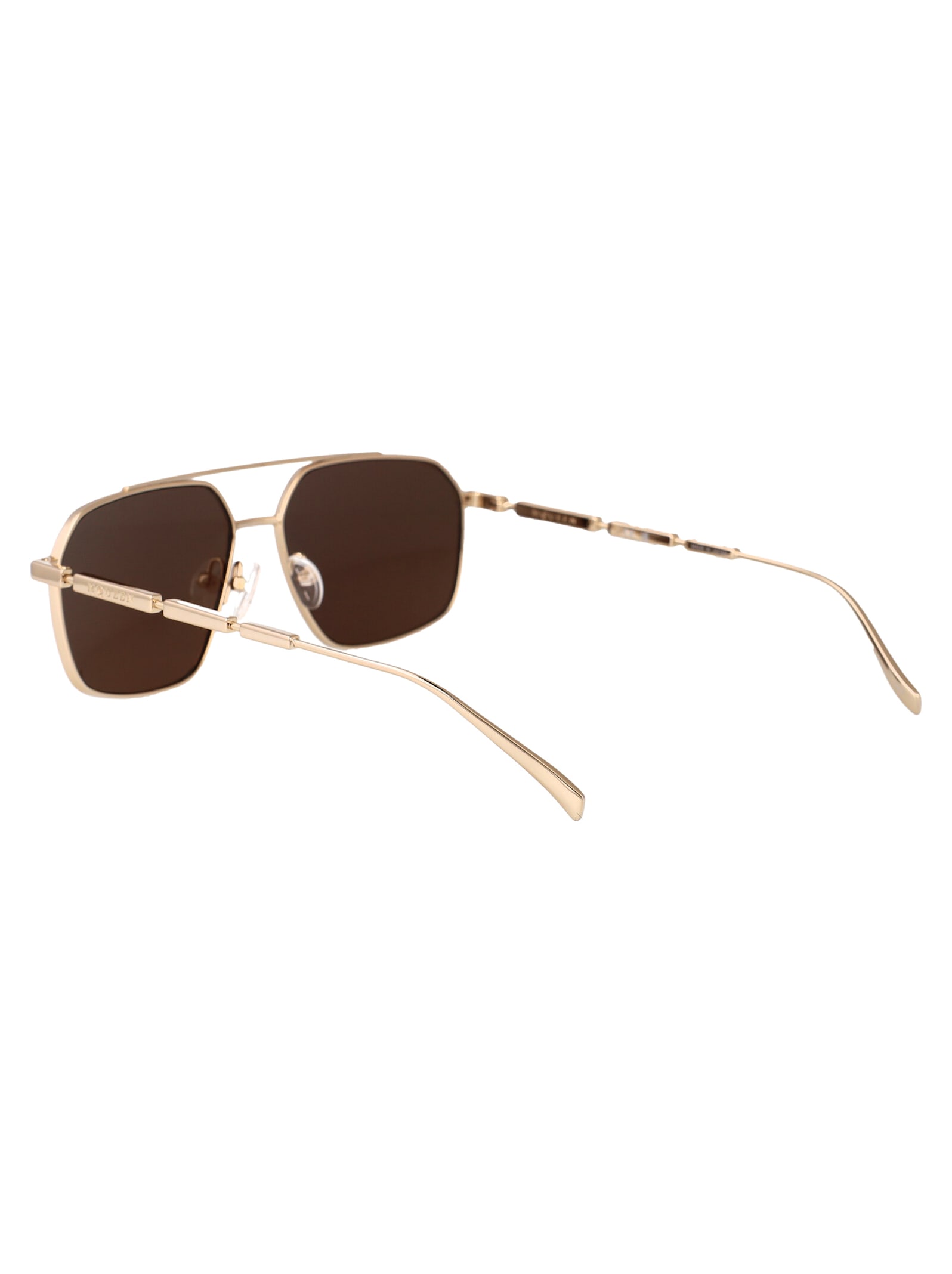 Alexander Mcqueen Am0477s Sunglasses In Gold-gold-brown