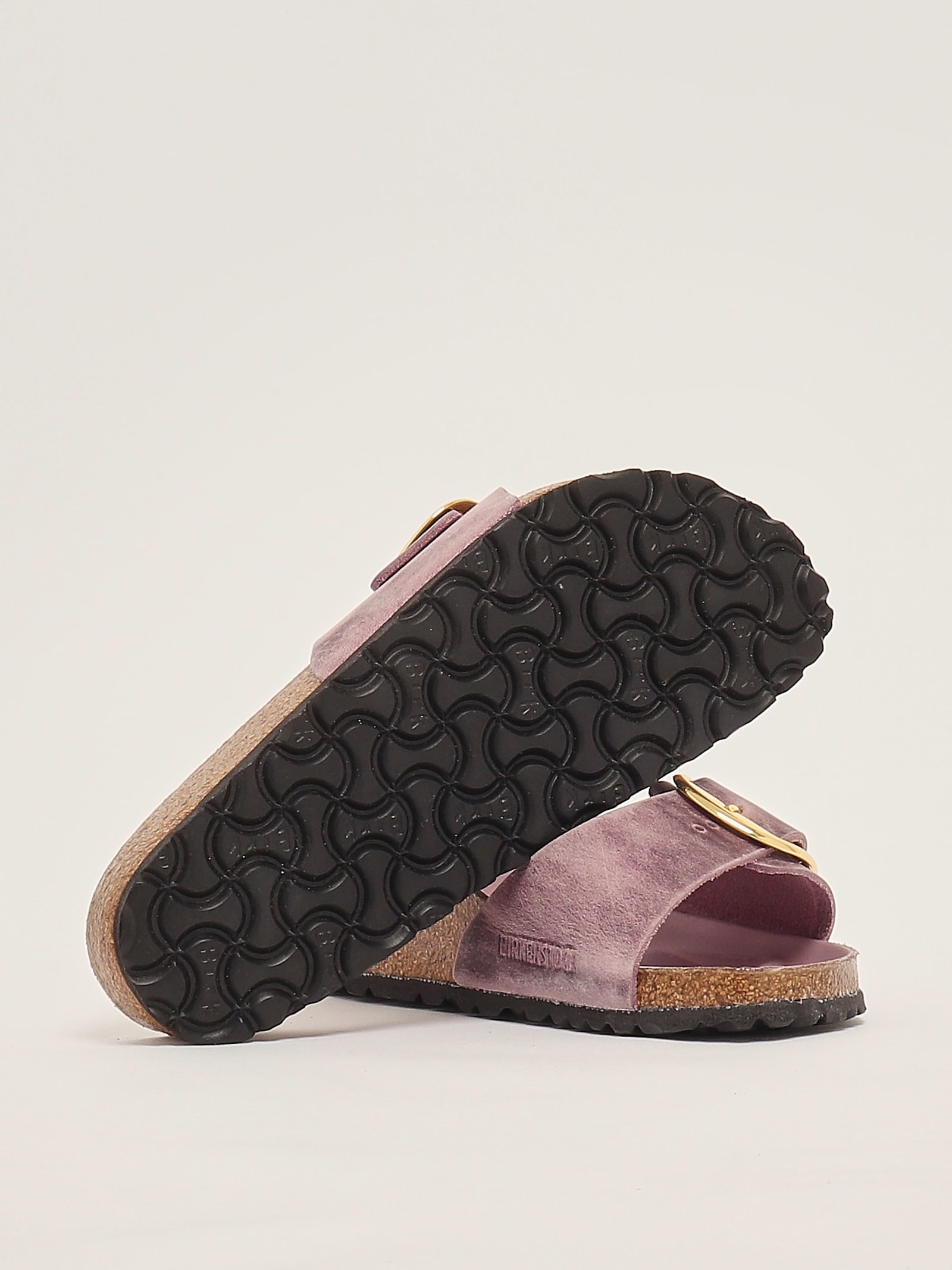 Birkenstock Madrid Big Buckle Oiled Leather Sandal In Purple