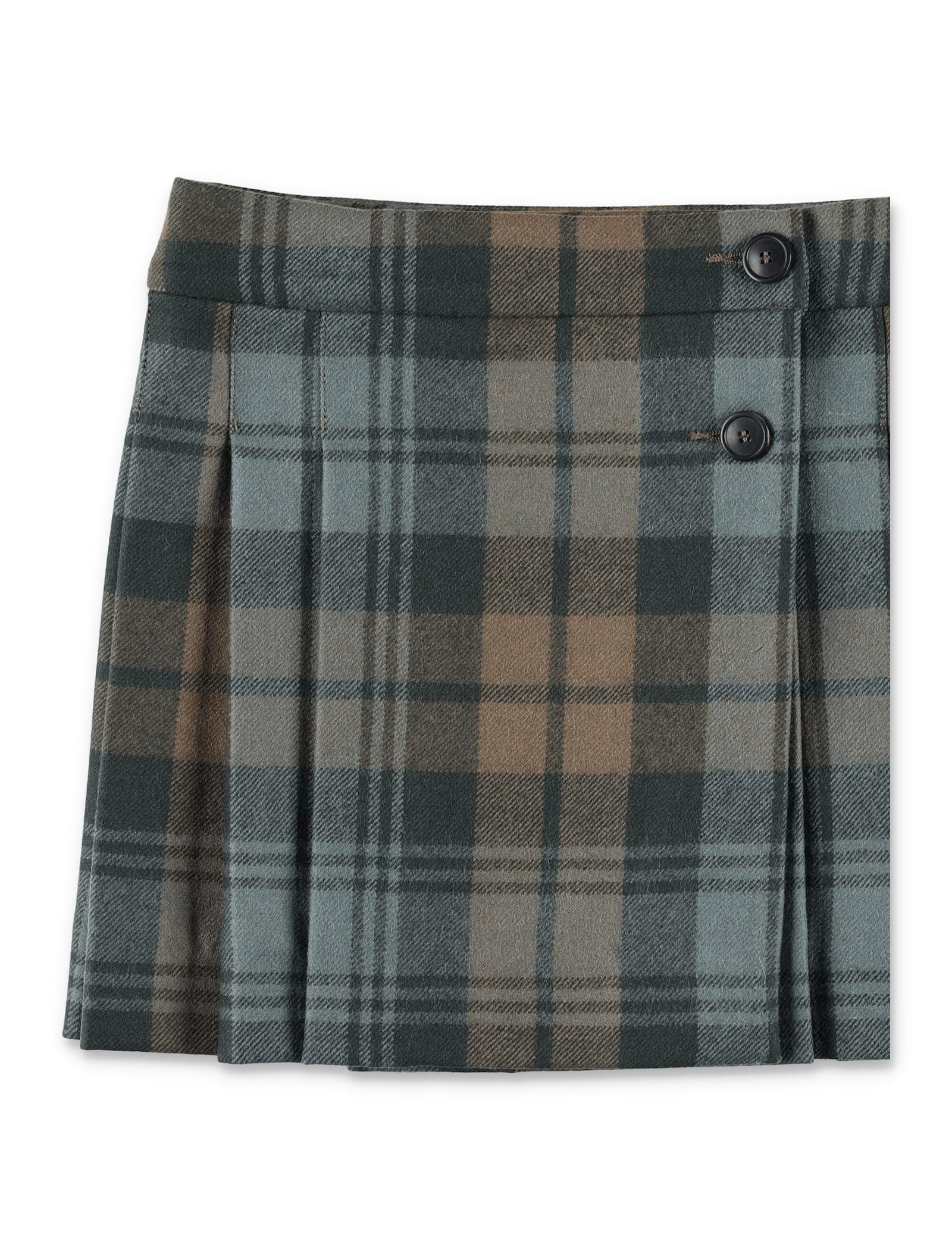 Bonpoint Talissa Pleated Tartan Wool Skirt In Multi