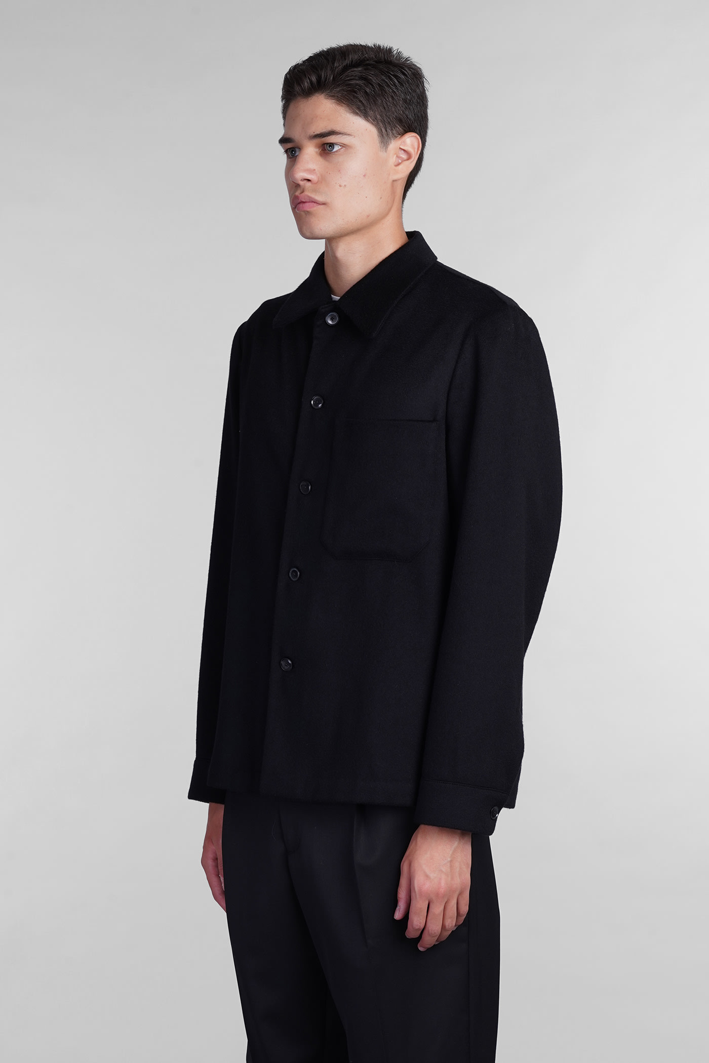 Shop Barena Venezia Cedrone Casual Jacket In Black Wool