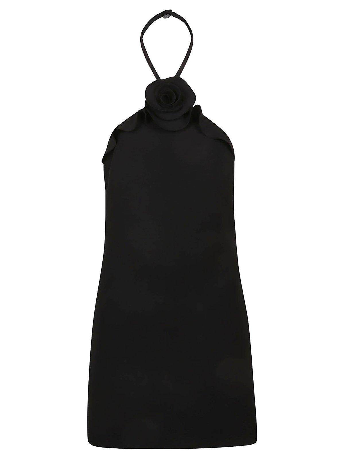 Shop Valentino Halterneck Sleeveless Mini Dress In Black