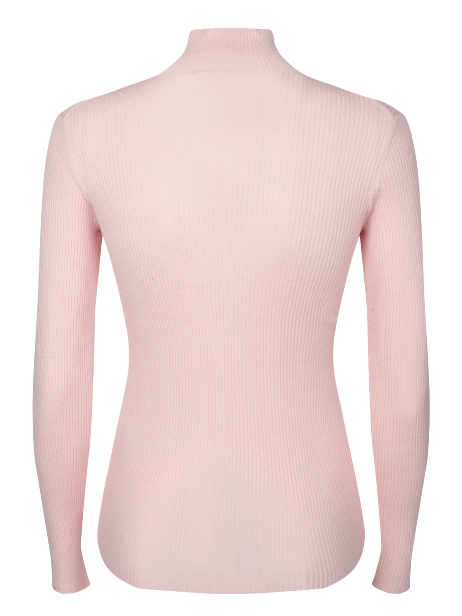 Maison Kitsuné Baby Fox Patch Fine Ribbed Turtleneck-xs Nd Maison Kitsune Female In Pink