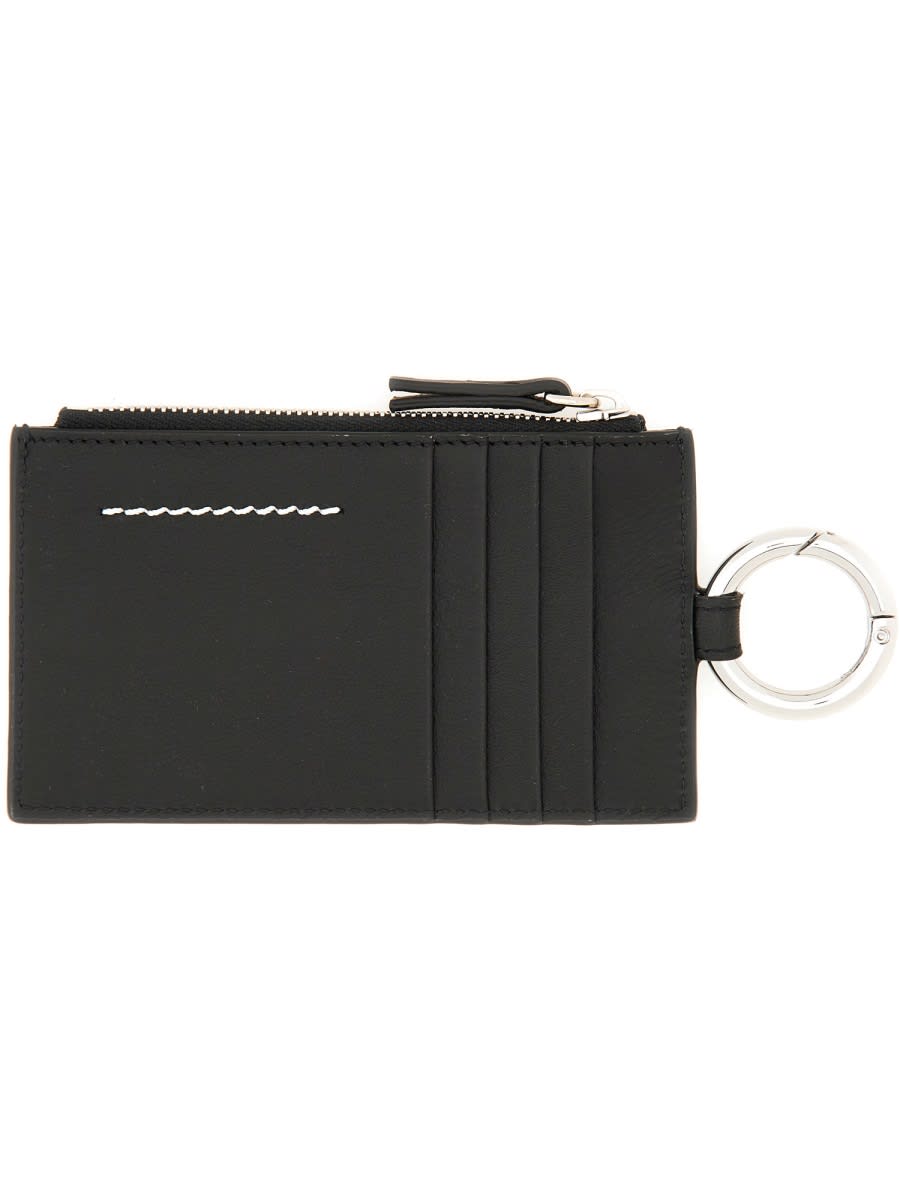 Mm6 Maison Margiela Zippered Card Holder In Black