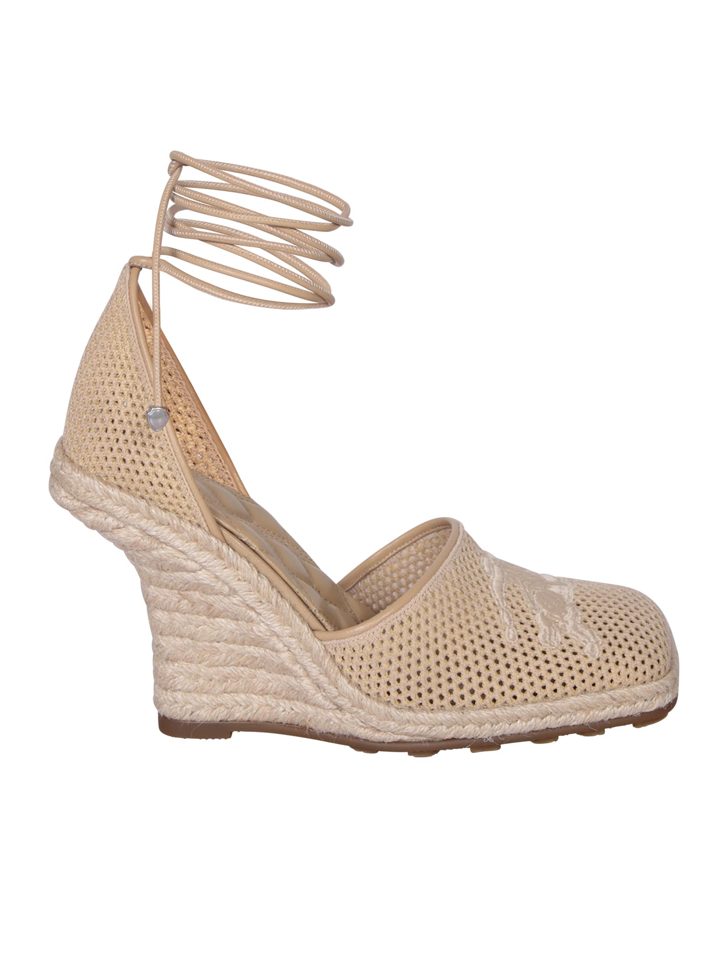 Shop Burberry Tortora Crochet Espadrillas 90 In Beige