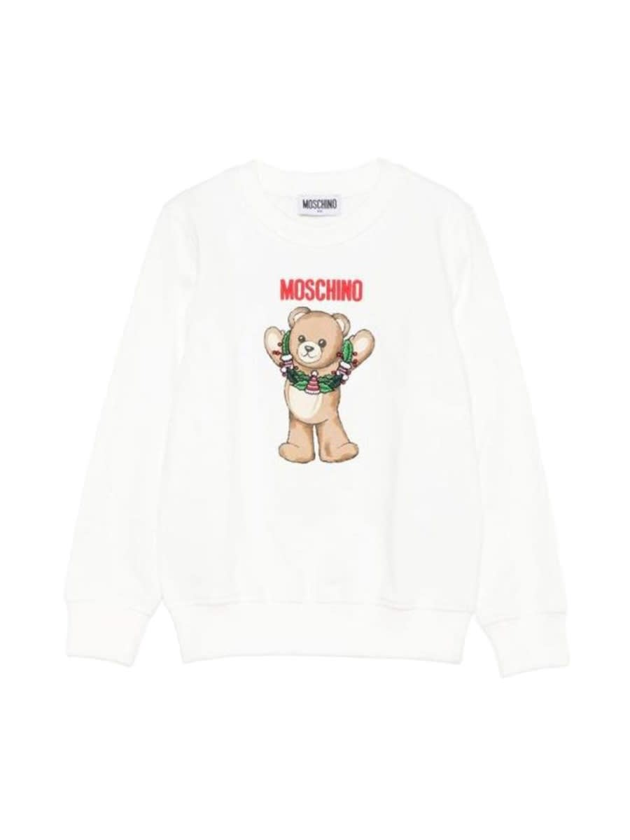 Moschino Kids' Jersey With Logo In White