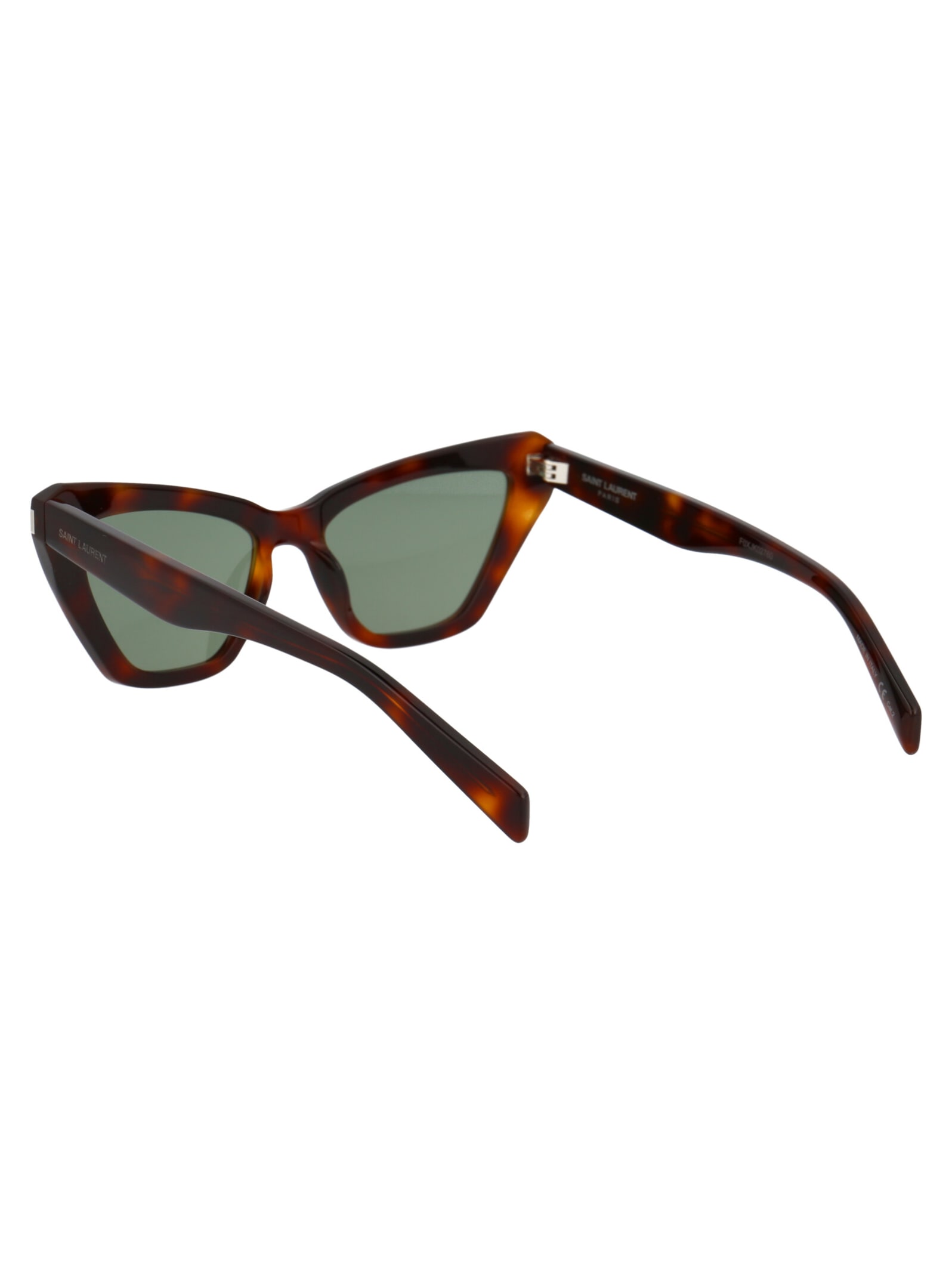 Shop Saint Laurent Sl 466 Sunglasses In 002 Havana Havana Green