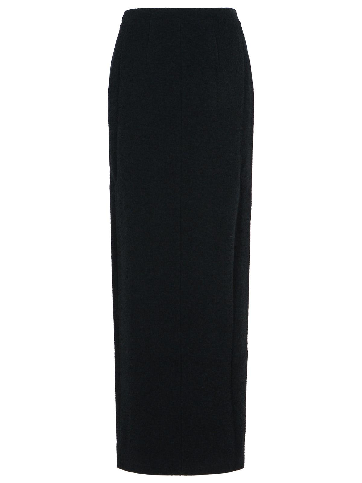 Alessandra Rich Long Skirt In Black Virgin Wool Blend Women In Black