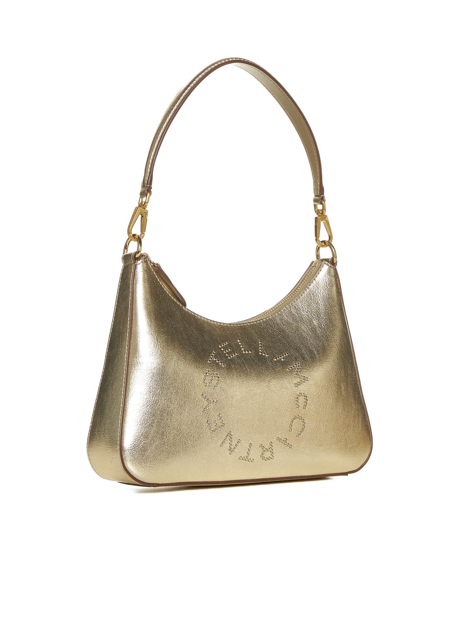 Shop Stella Mccartney Shoulder Bag In Light Gold