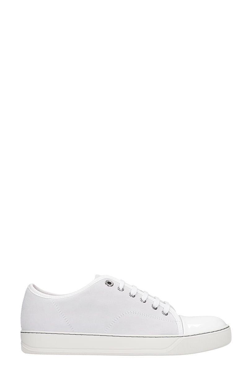 Lanvin Dbb1 Sneakers In White Suede And Leather | ModeSens
