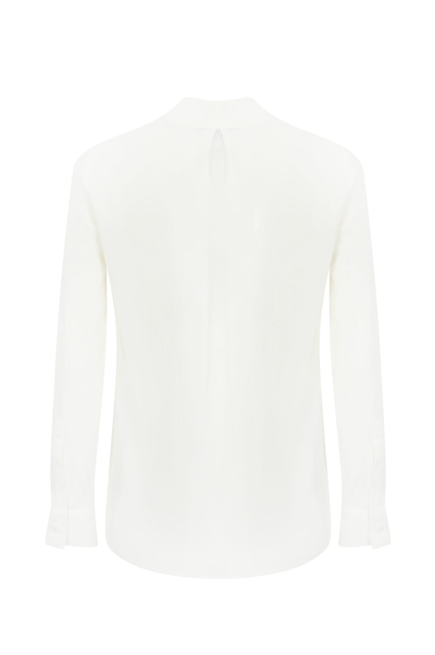 Elisabetta Franchi Georgette Shirt With Lettering In Avorio