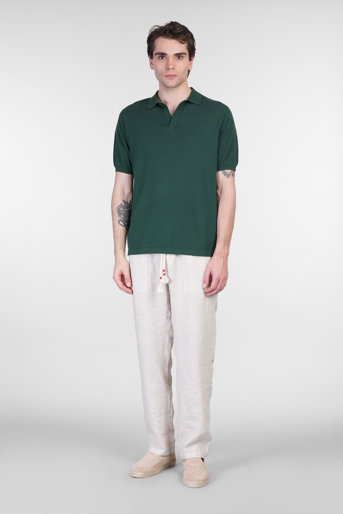 Mc2 Saint Barth Solan Polo In Green Cotton In Green