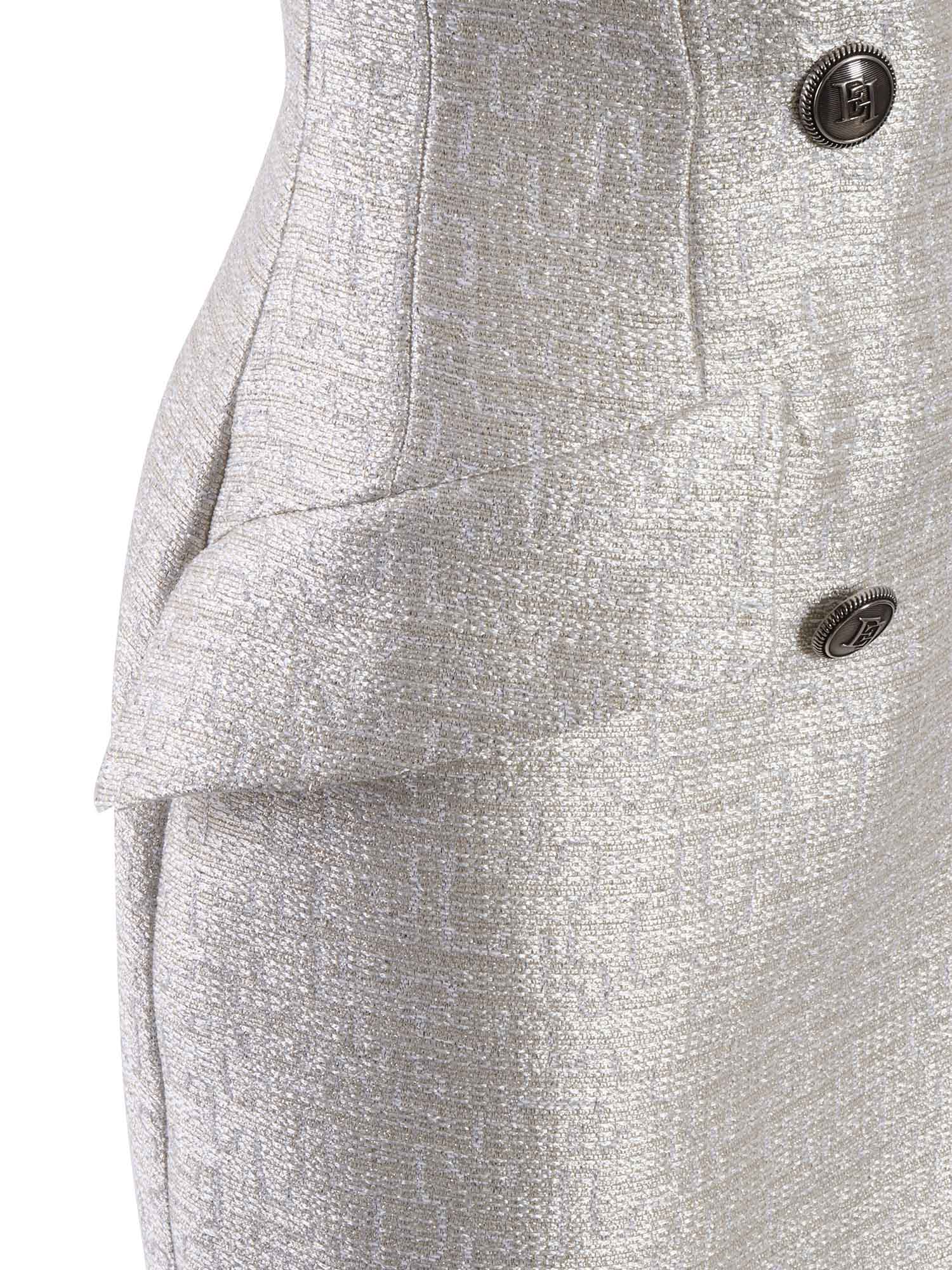 Elisabetta Franchi Shiny Blazer Dress In Silver