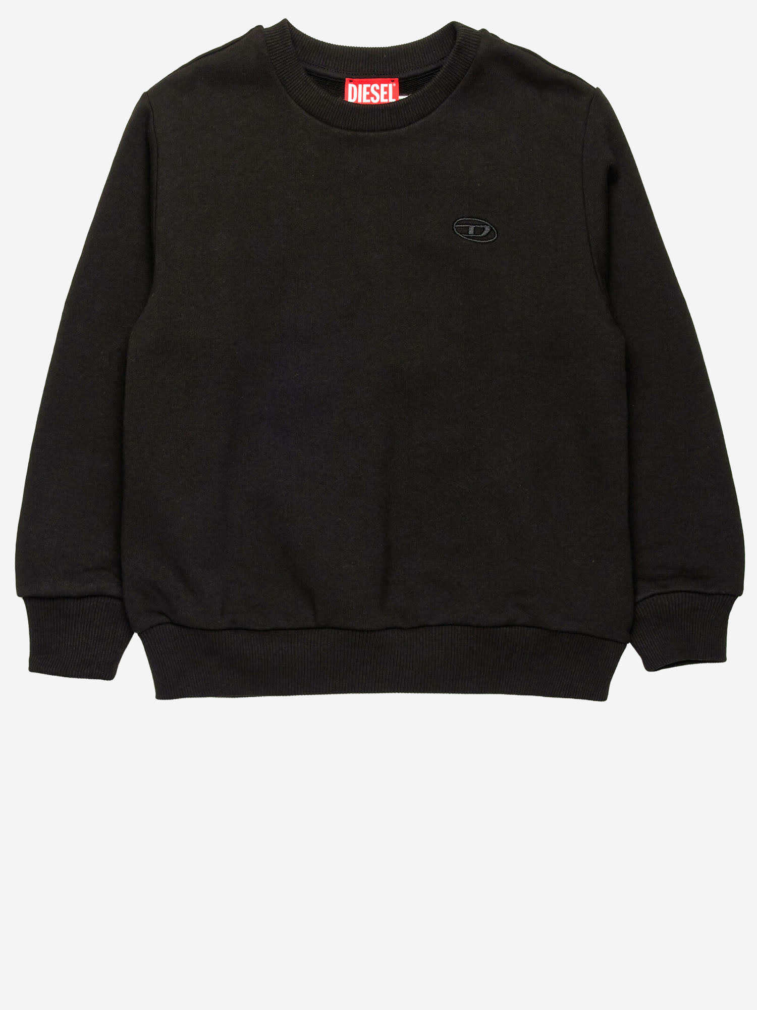 Diesel Pullover In Cotone Con Logo Oval D In Black