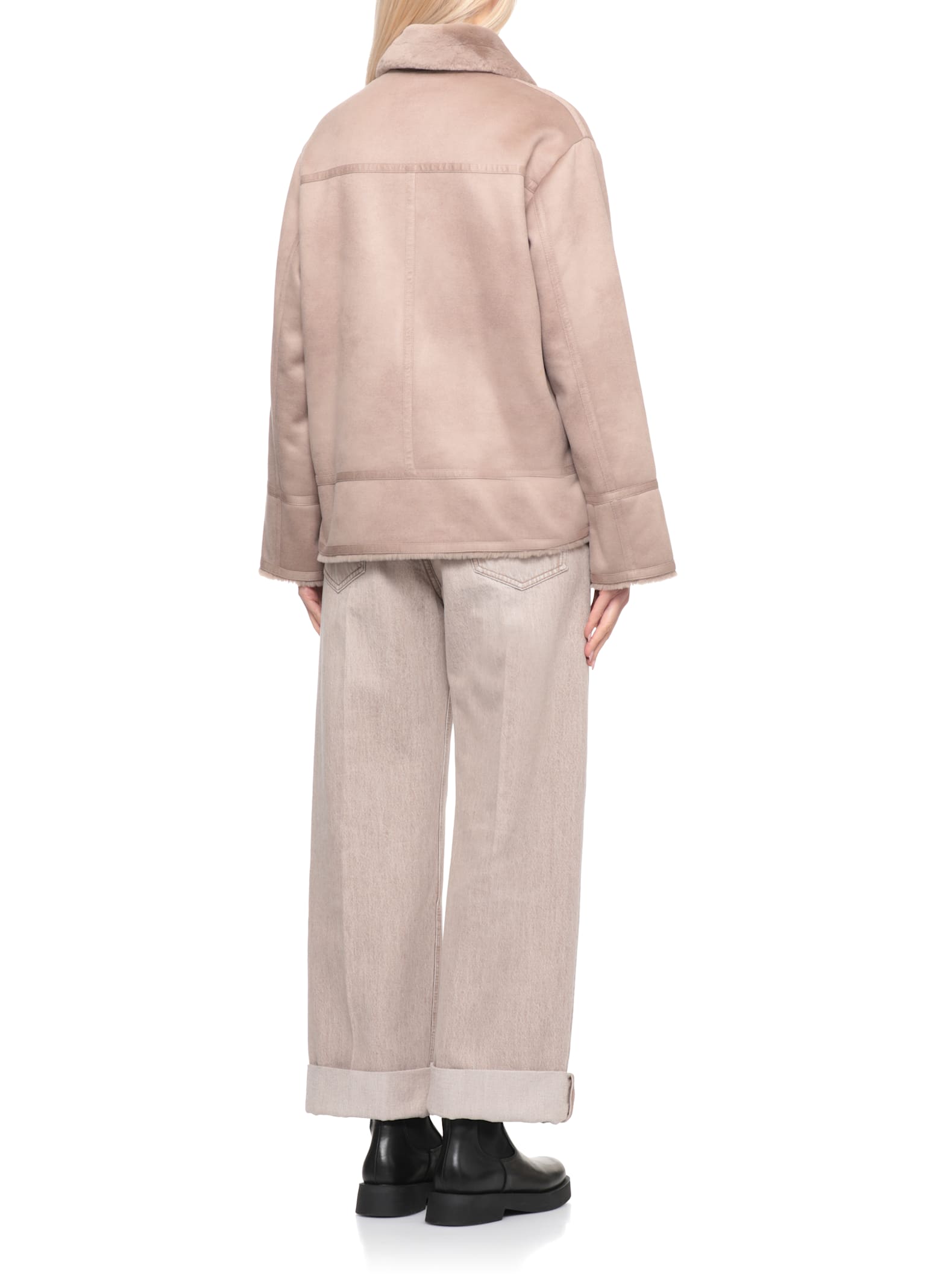 Betta Corradi Synth Leather Jacket In Brown