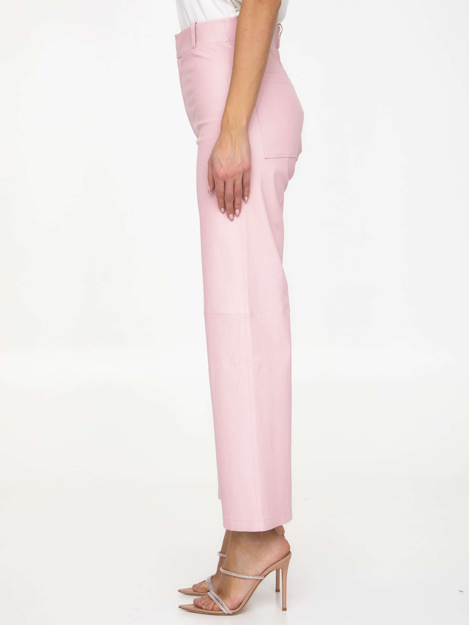 Shop Arma Stretch Palazzo Trousers In Pink